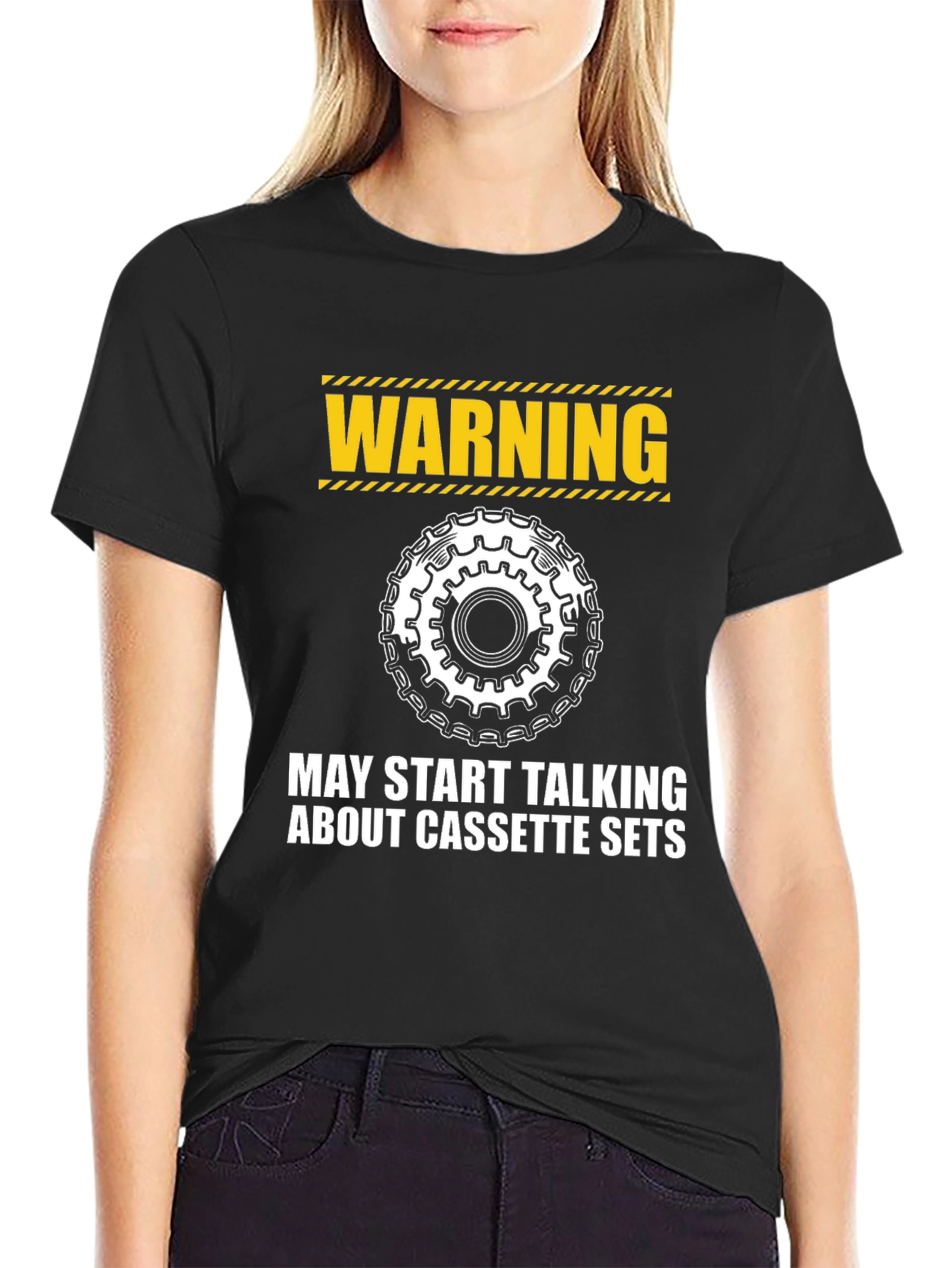 Warning: Cassette Sets T-Shirt - Cycling Enthusiast Apparel