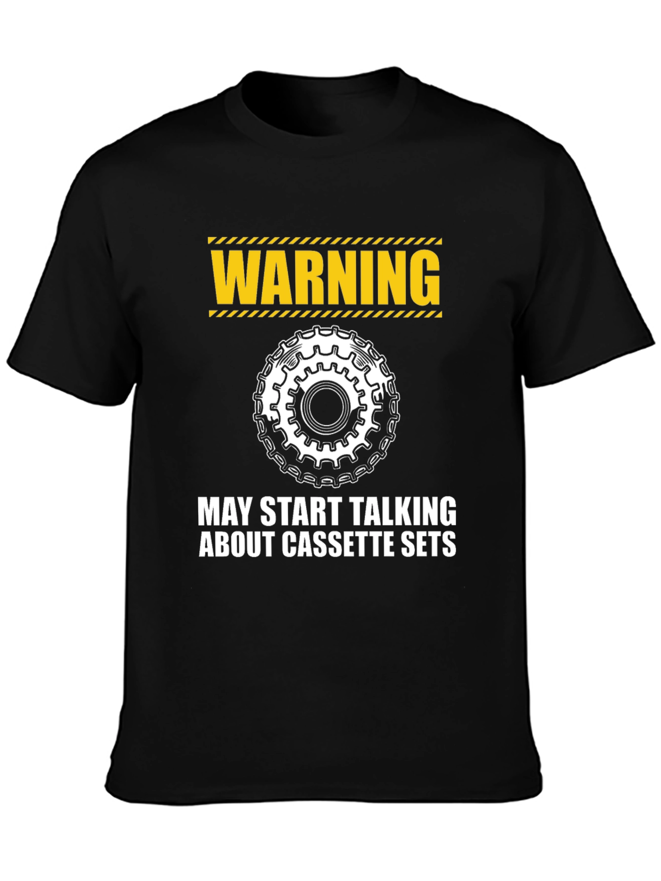 Warning: Cassette Sets T-Shirt - Cycling Enthusiast Apparel