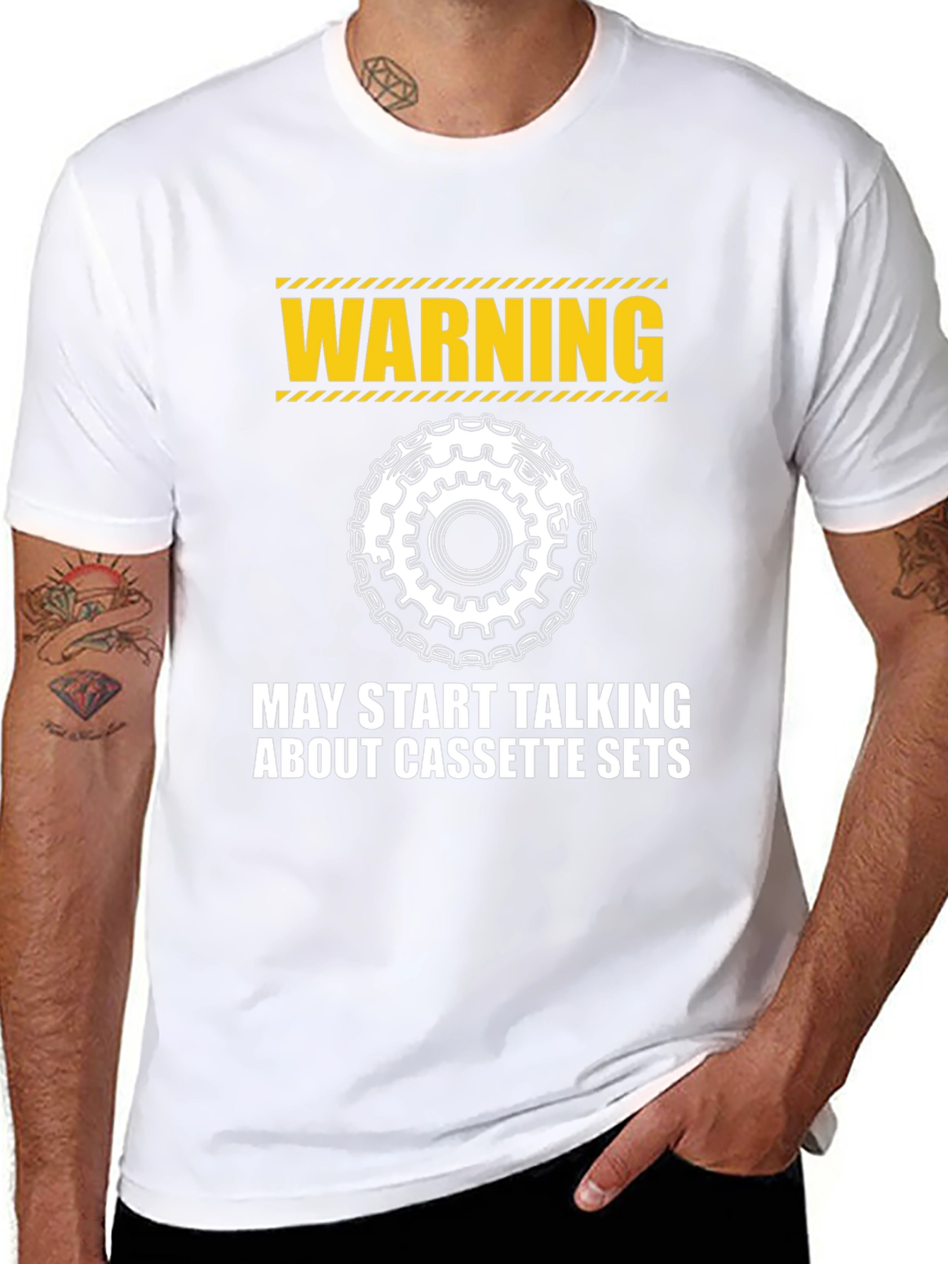 Warning: Cassette Sets T-Shirt - Cycling Enthusiast Apparel
