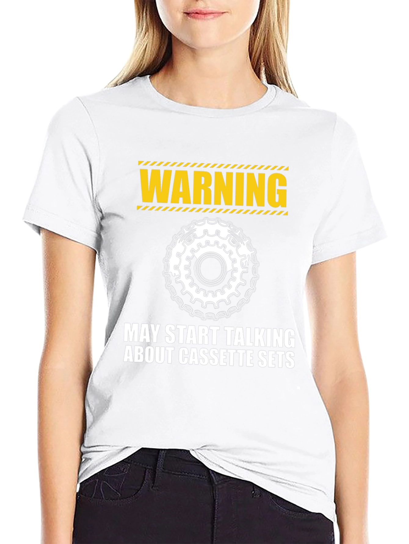 Warning: Cassette Sets T-Shirt - Cycling Enthusiast Apparel