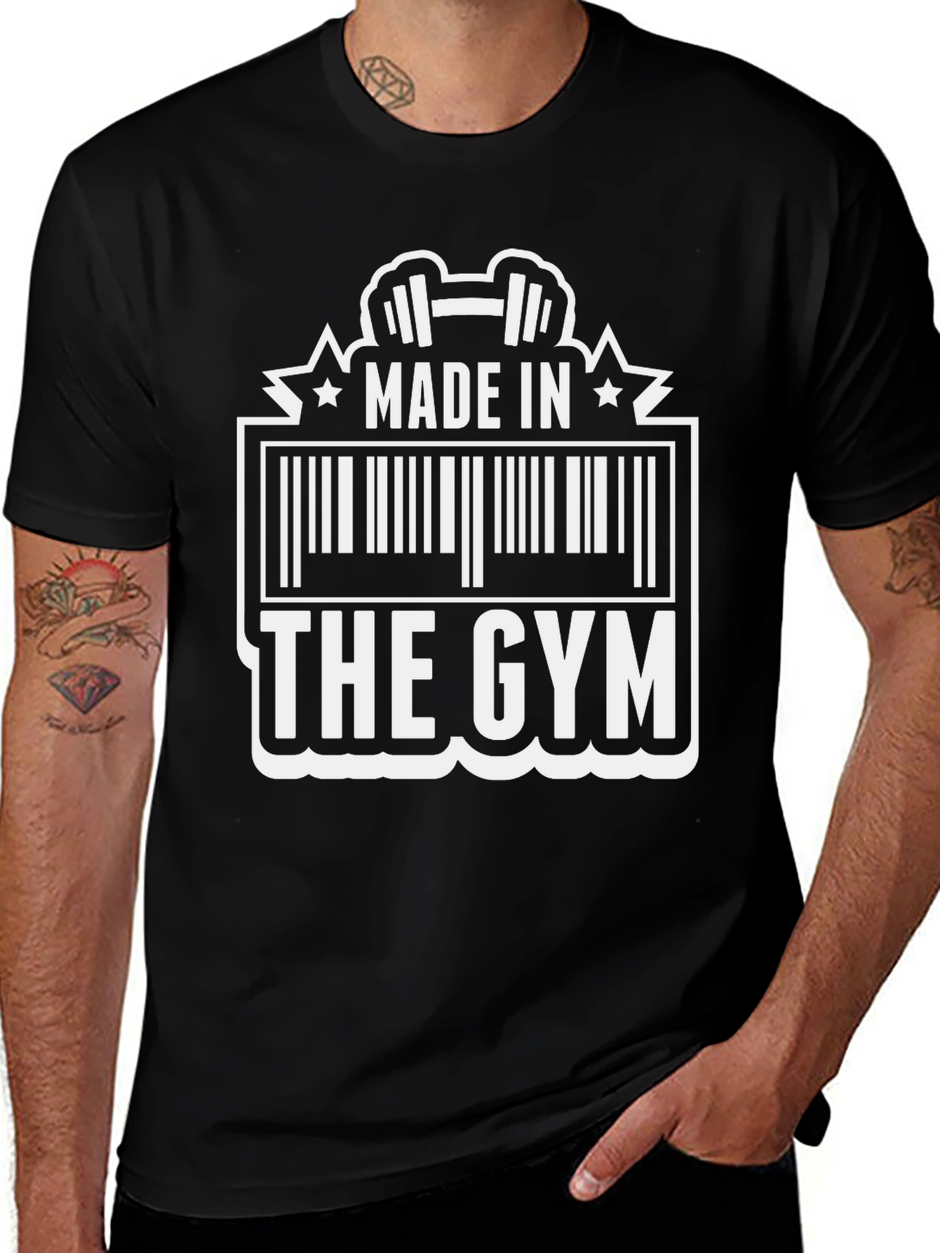 Made in The Gym Barcode Graphic Tee - Black