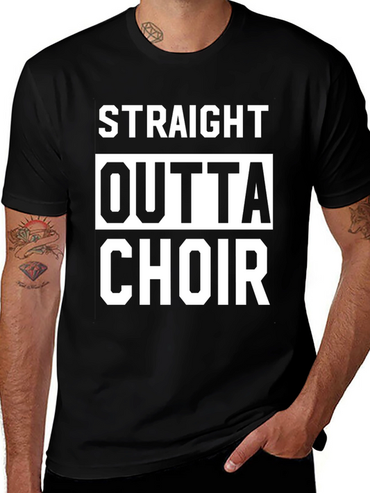 Straight Outta Choir Black Graphic Tee