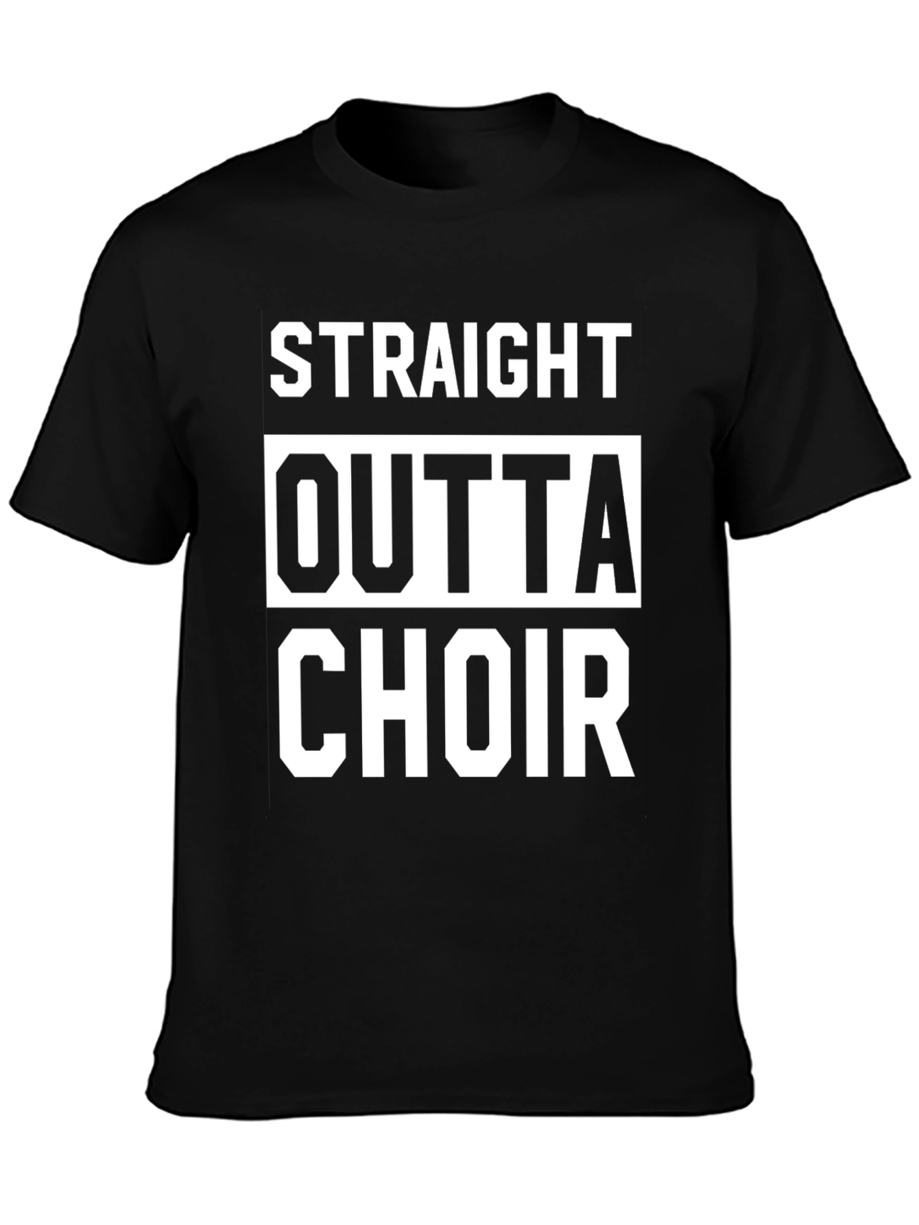 Straight Outta Choir Black Graphic Tee