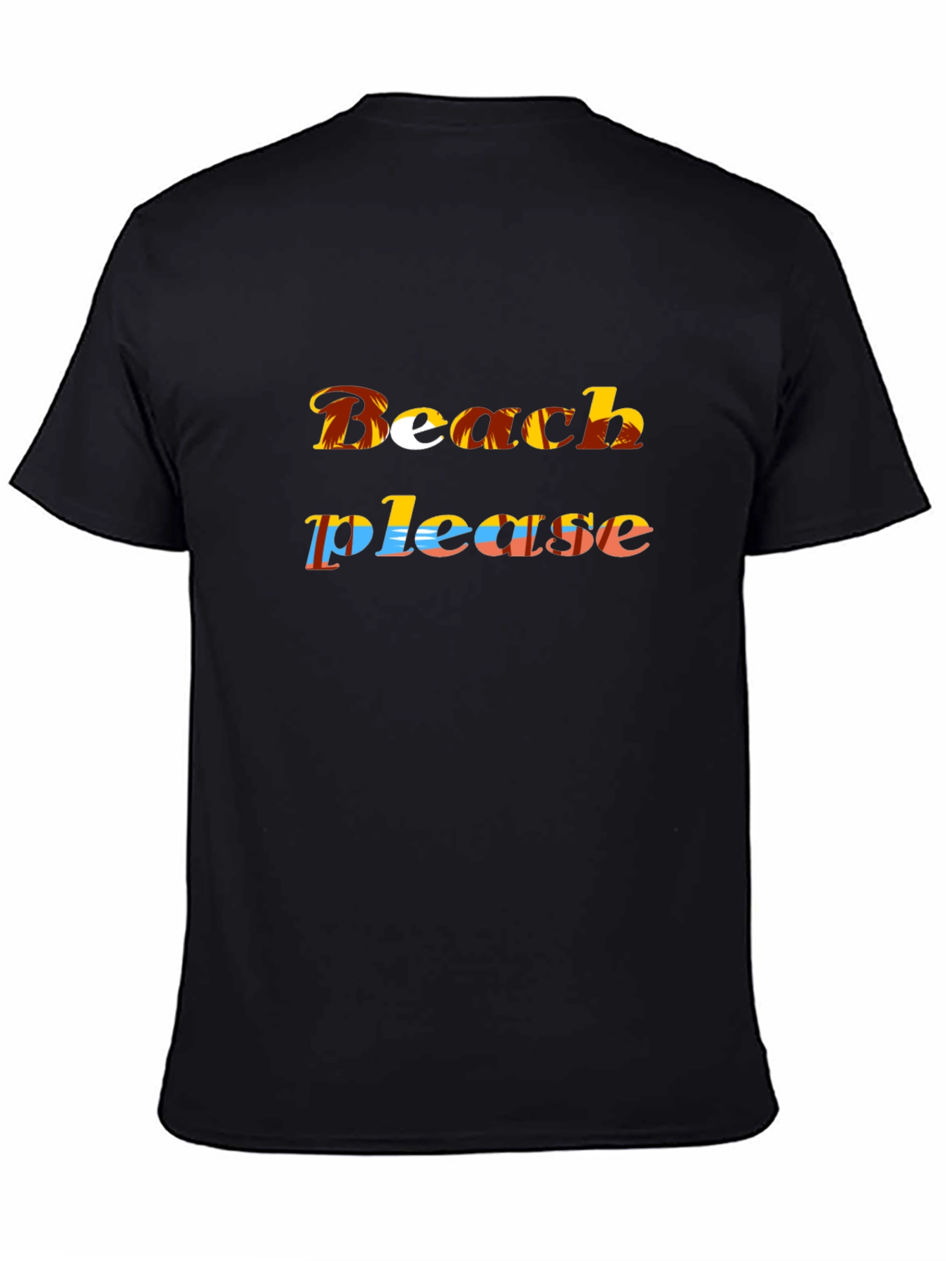Beach Please Graphic T-Shirt - Black
