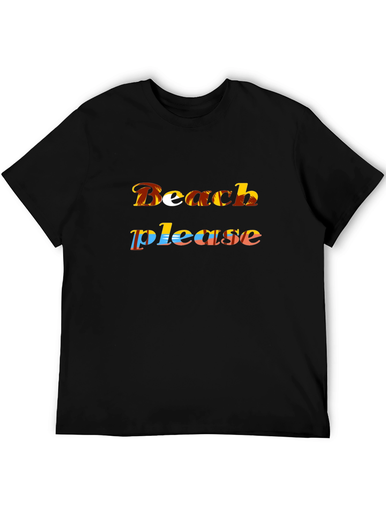 Beach Please Graphic T-Shirt - Black