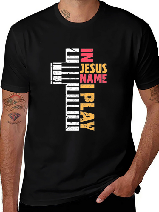 In Jesus Name I Play Black T-Shirt