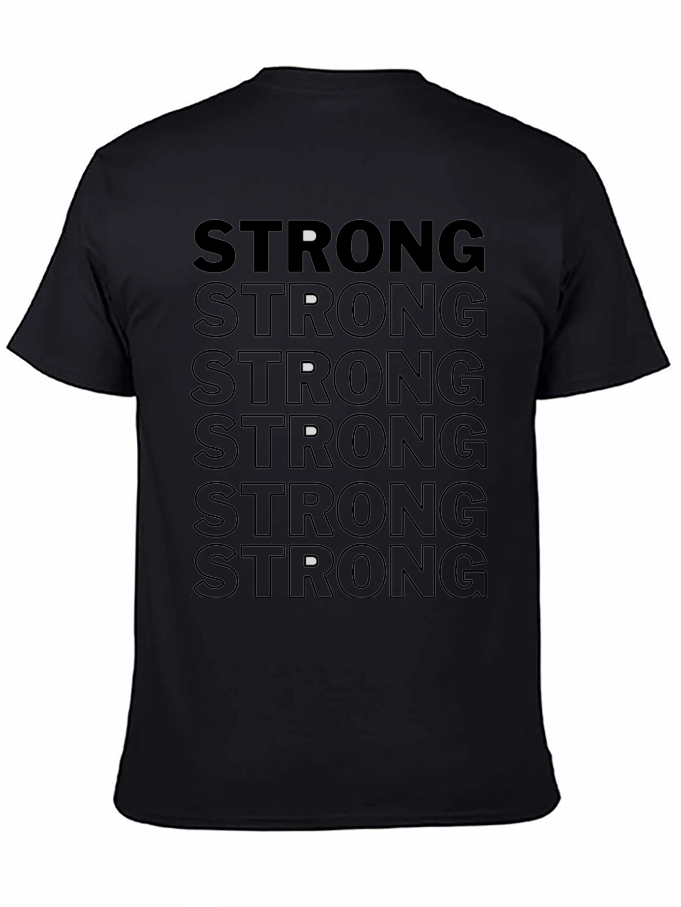 Strong Graphic Print Black T-Shirt