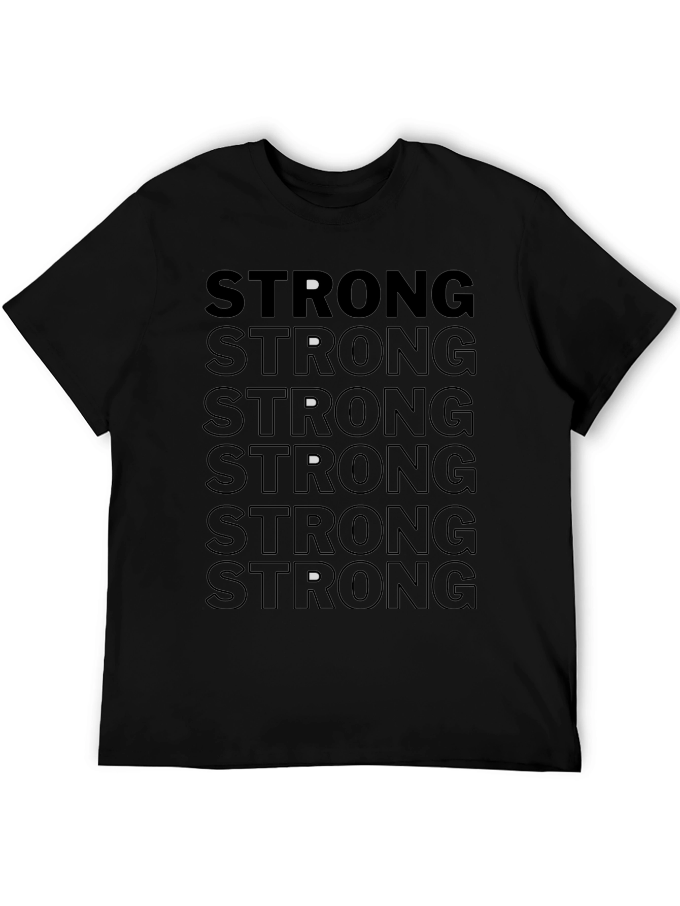 Strong Graphic Print Black T-Shirt
