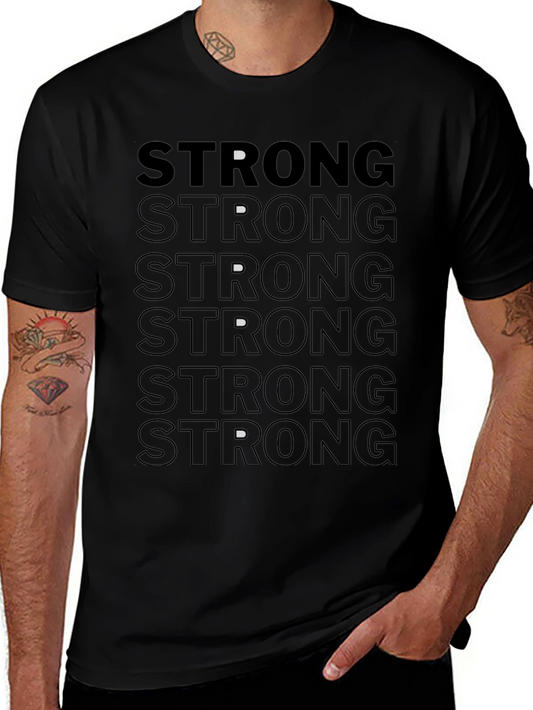 Strong Graphic Print Black T-Shirt