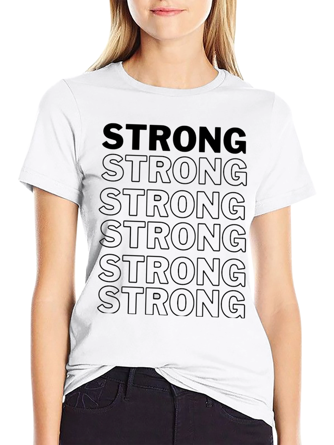 Strong Graphic Print Black T-Shirt