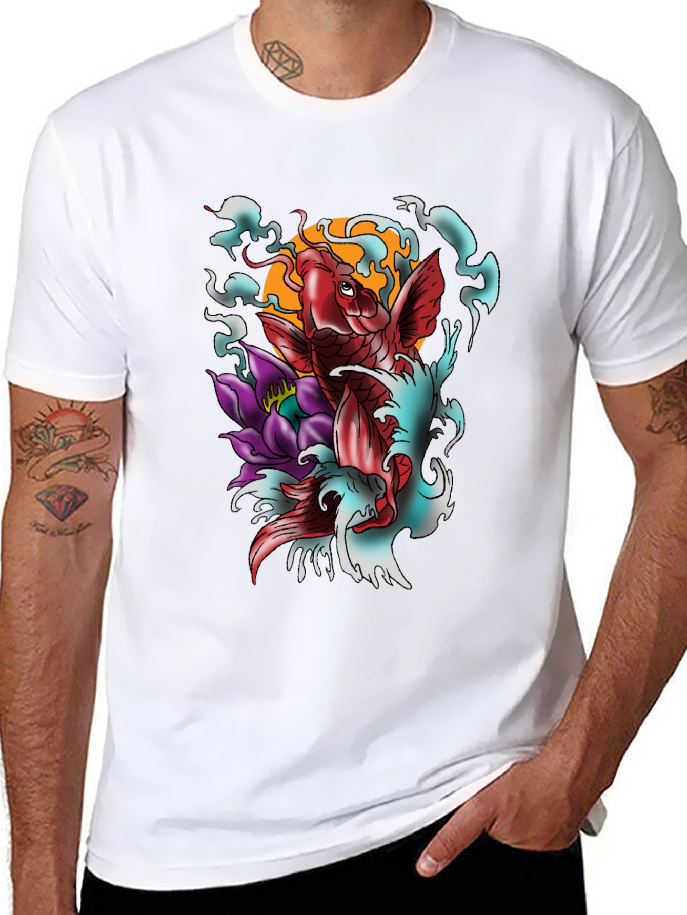 Koi Fish Tattoo Graphic T-Shirt