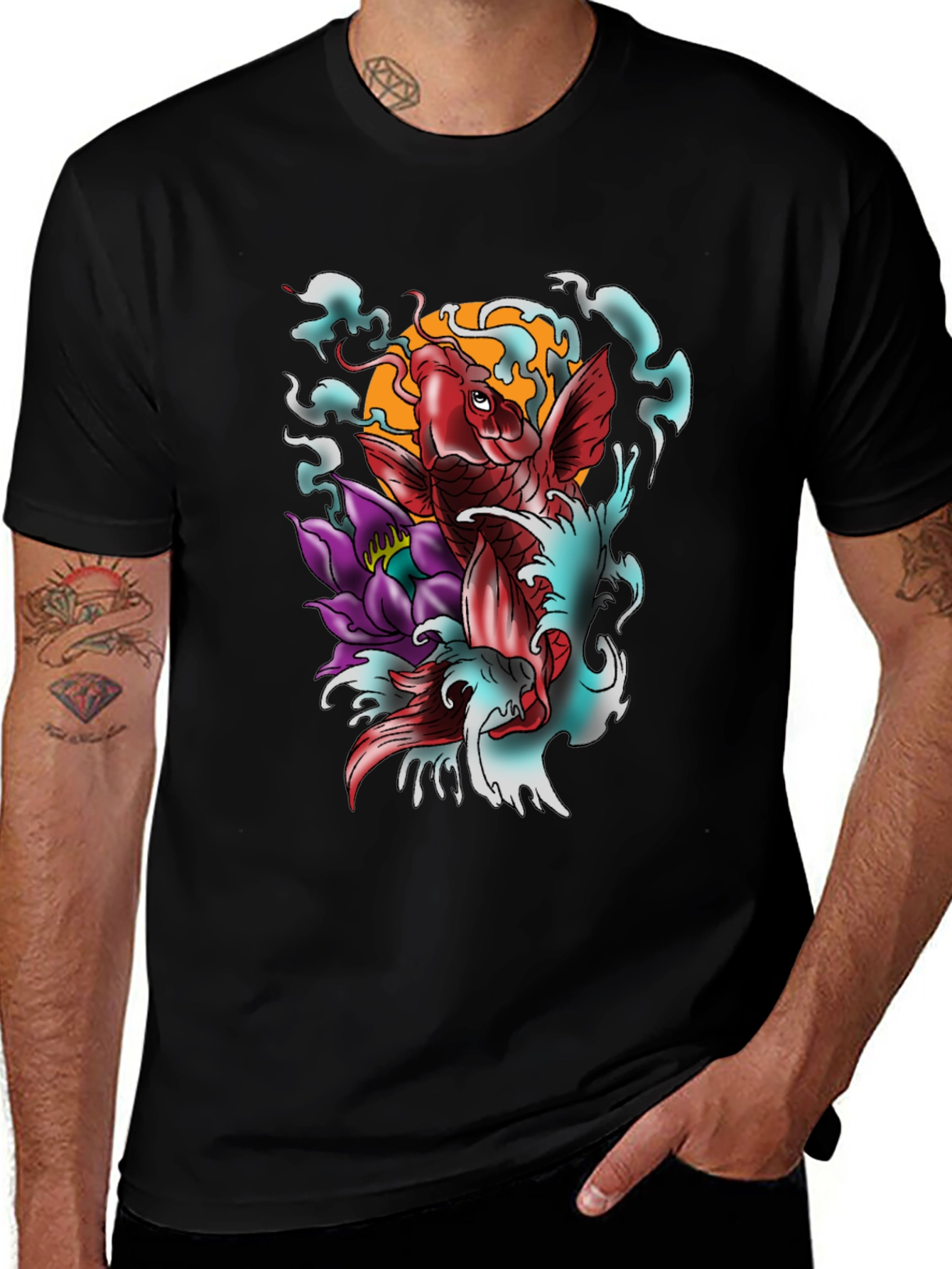 Koi Fish Tattoo Graphic T-Shirt