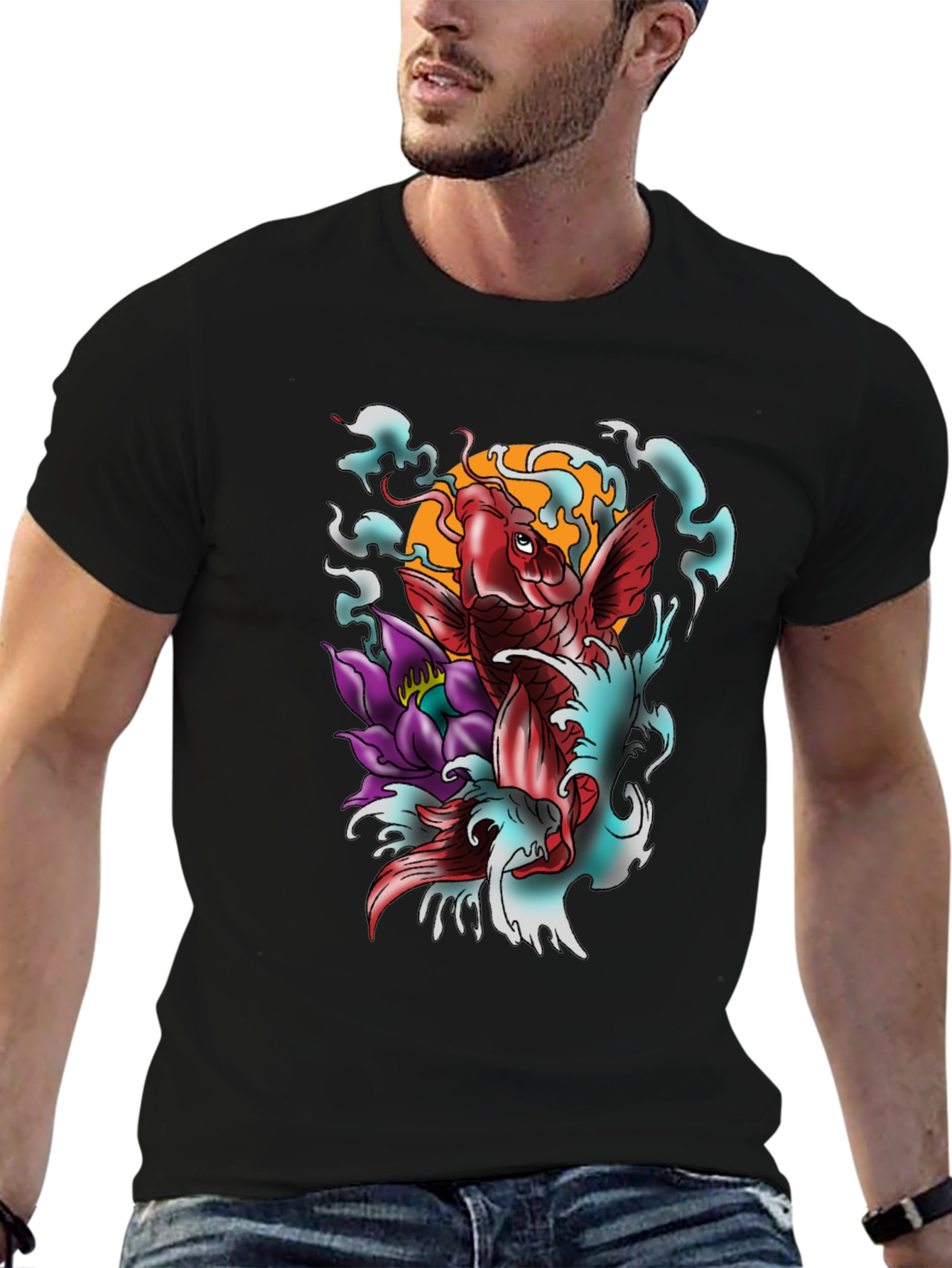 Koi Fish Tattoo Graphic T-Shirt