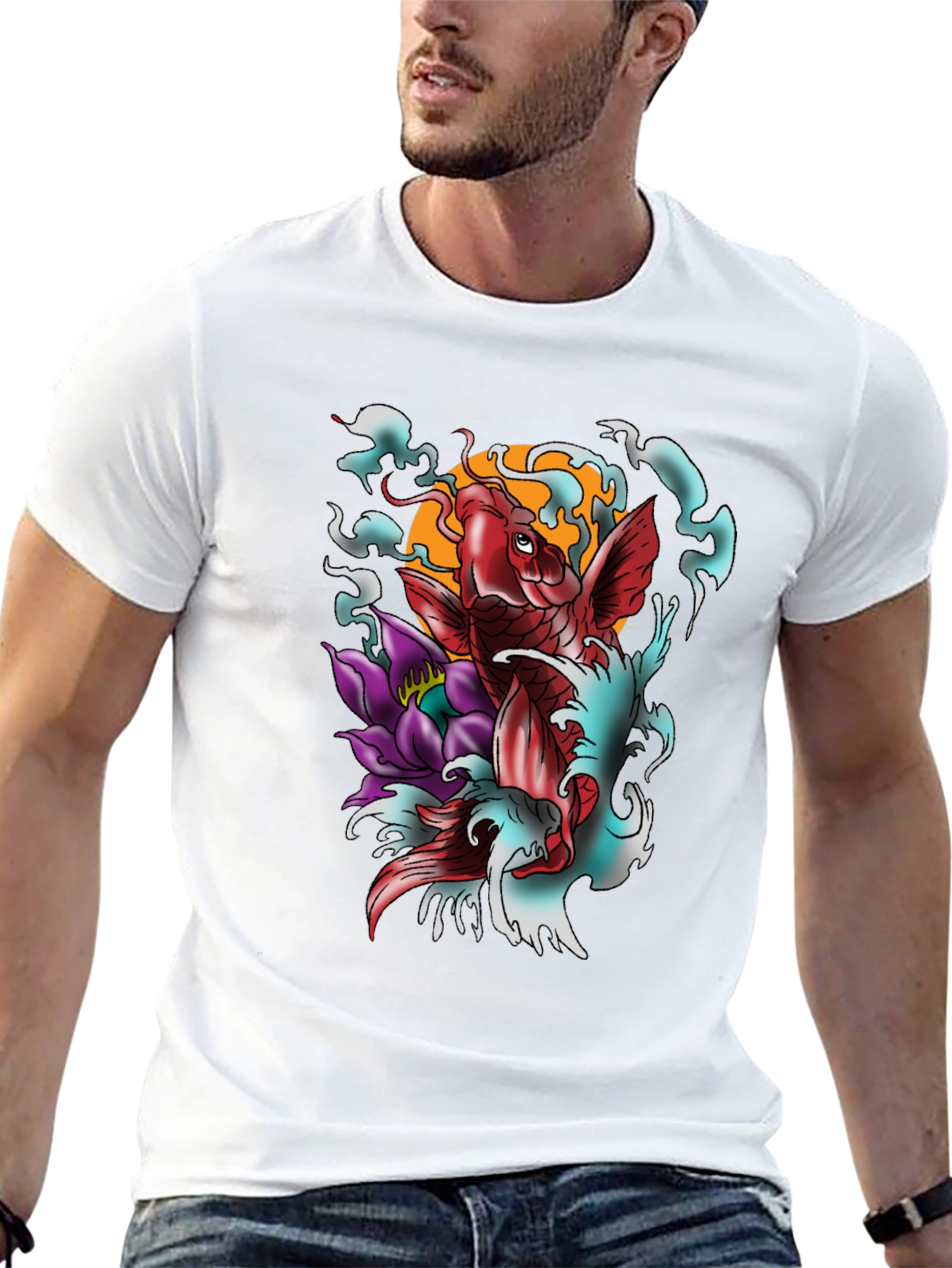 Koi Fish Tattoo Graphic T-Shirt