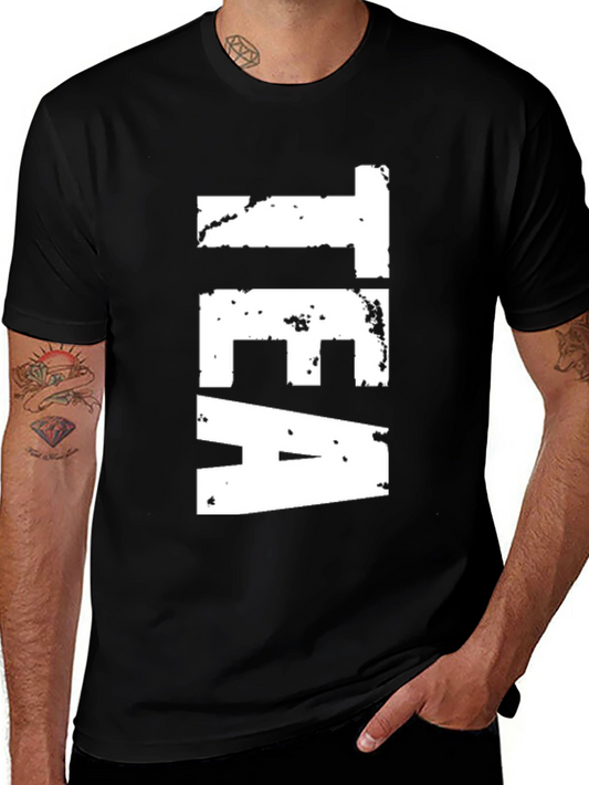 Mens Black TEA Graphic T-Shirt