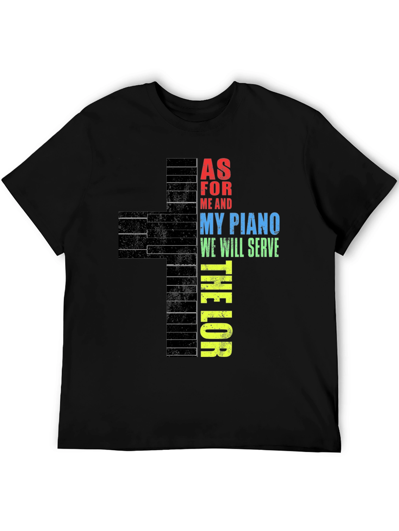 Piano Keys Cross T-Shirt - Serve the Lord