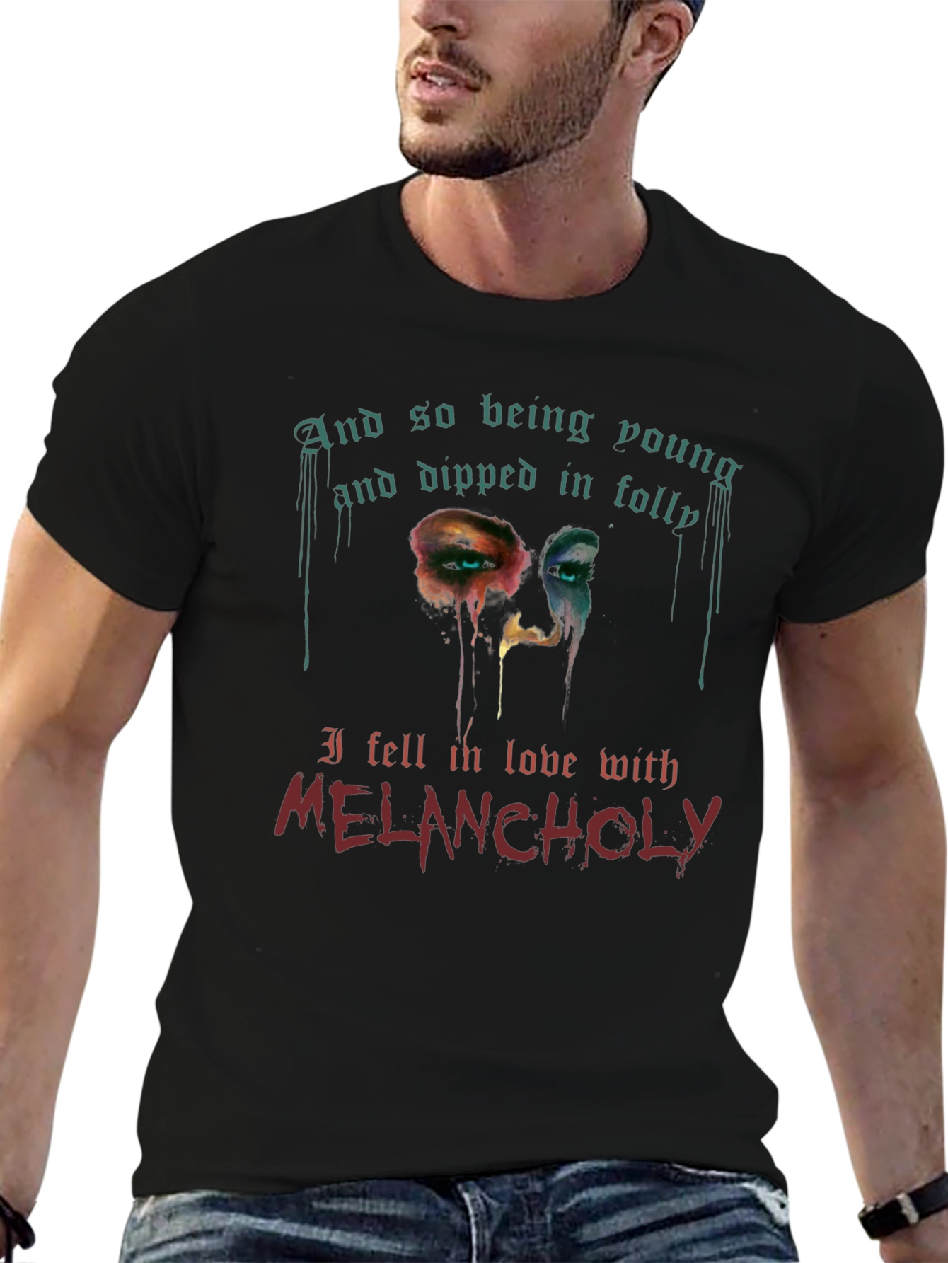Melancholy Graphic Tee - Unisex Black T-Shirt