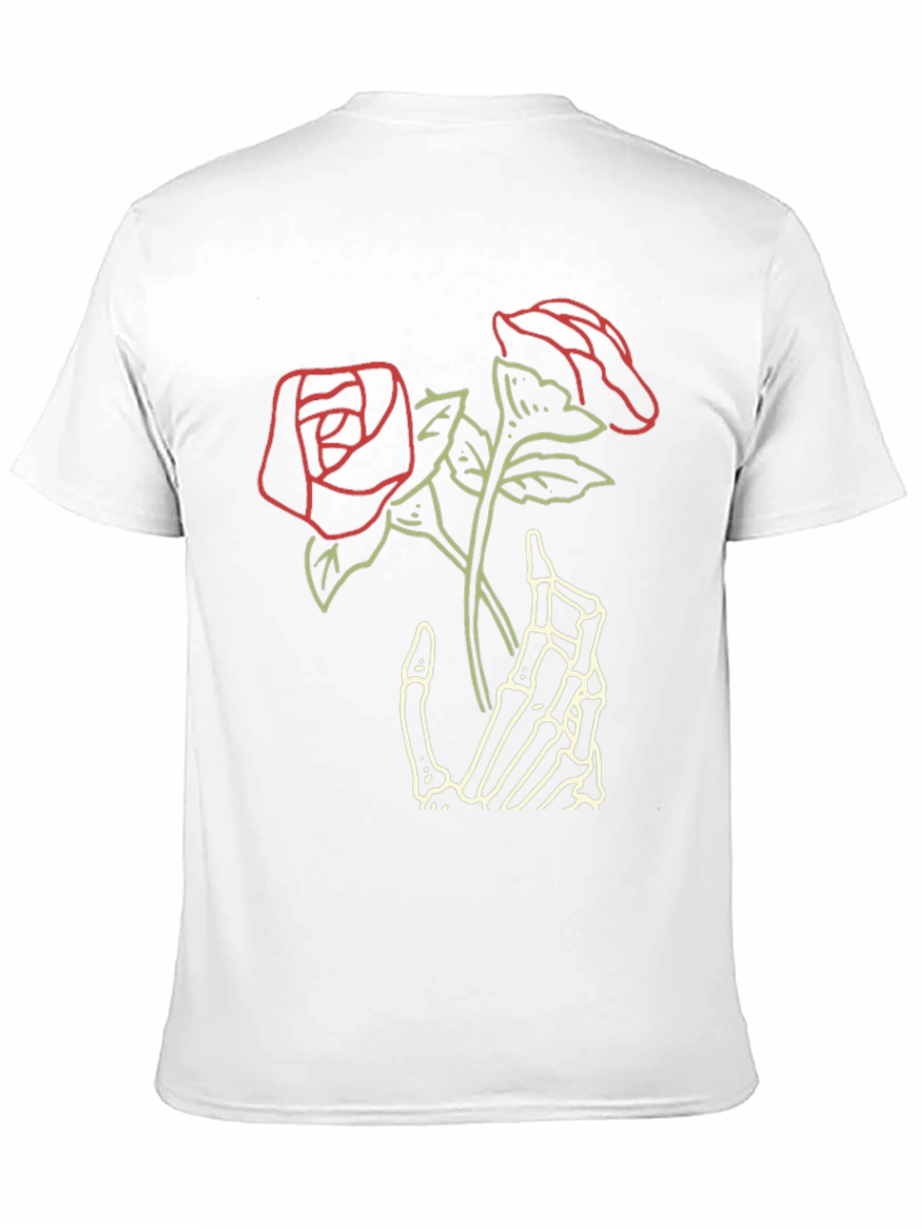 Skeleton Hand Roses Graphic Tee - Dark Aesthetic