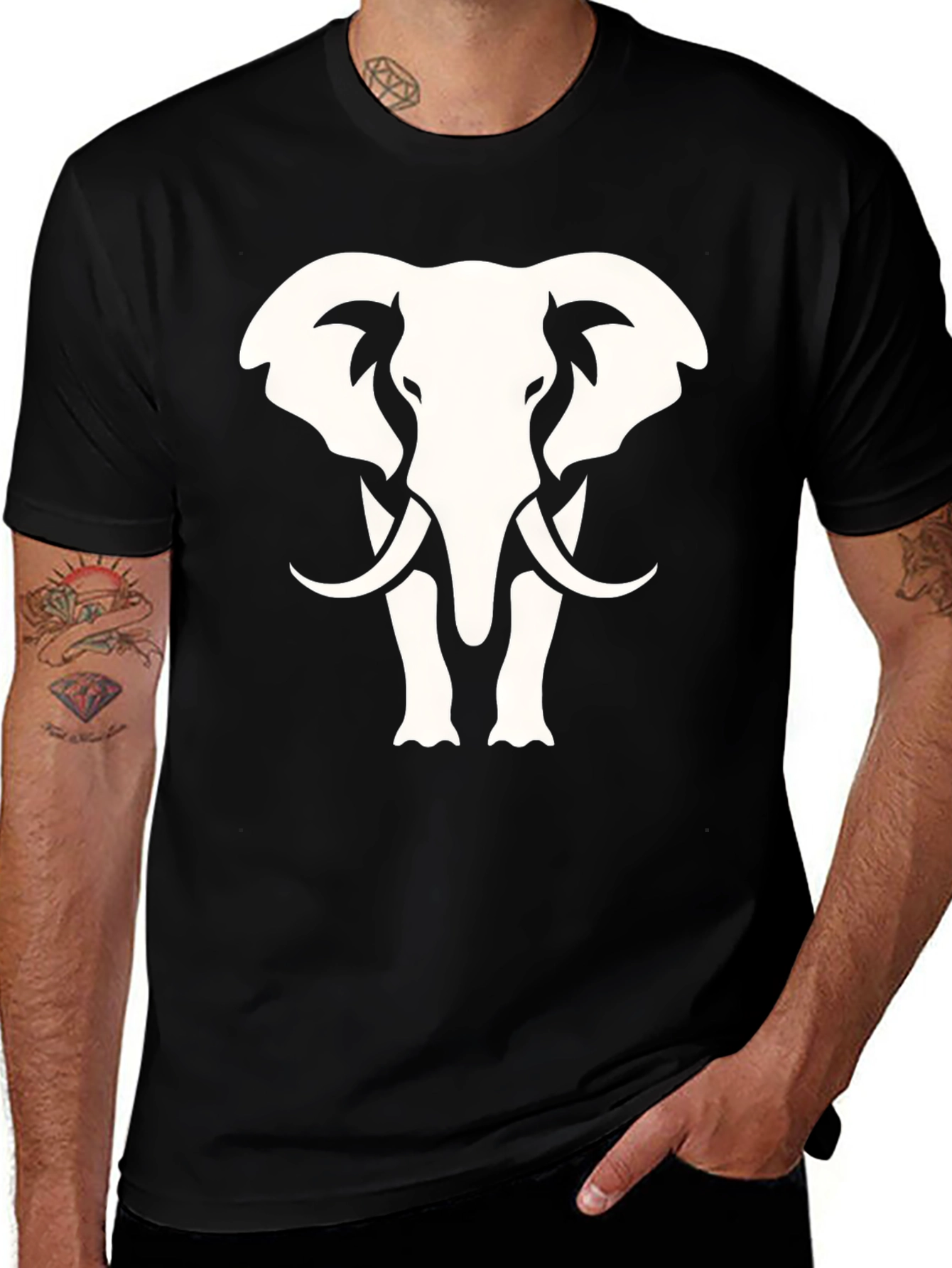 Elephant Graphic Print Tee - Stylish Unisex T-Shirt