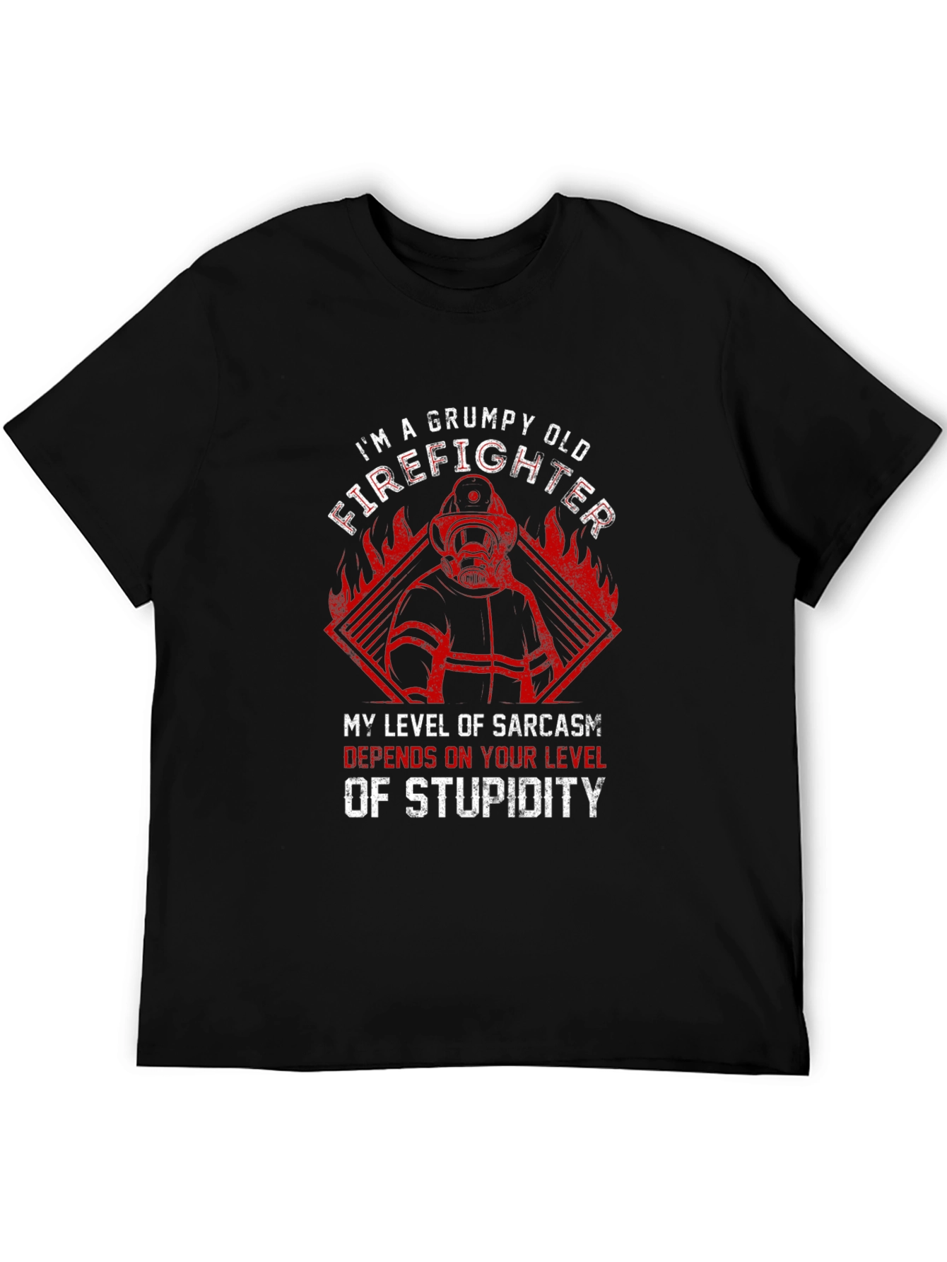 Grumpy Old Firefighter Graphic T-Shirt