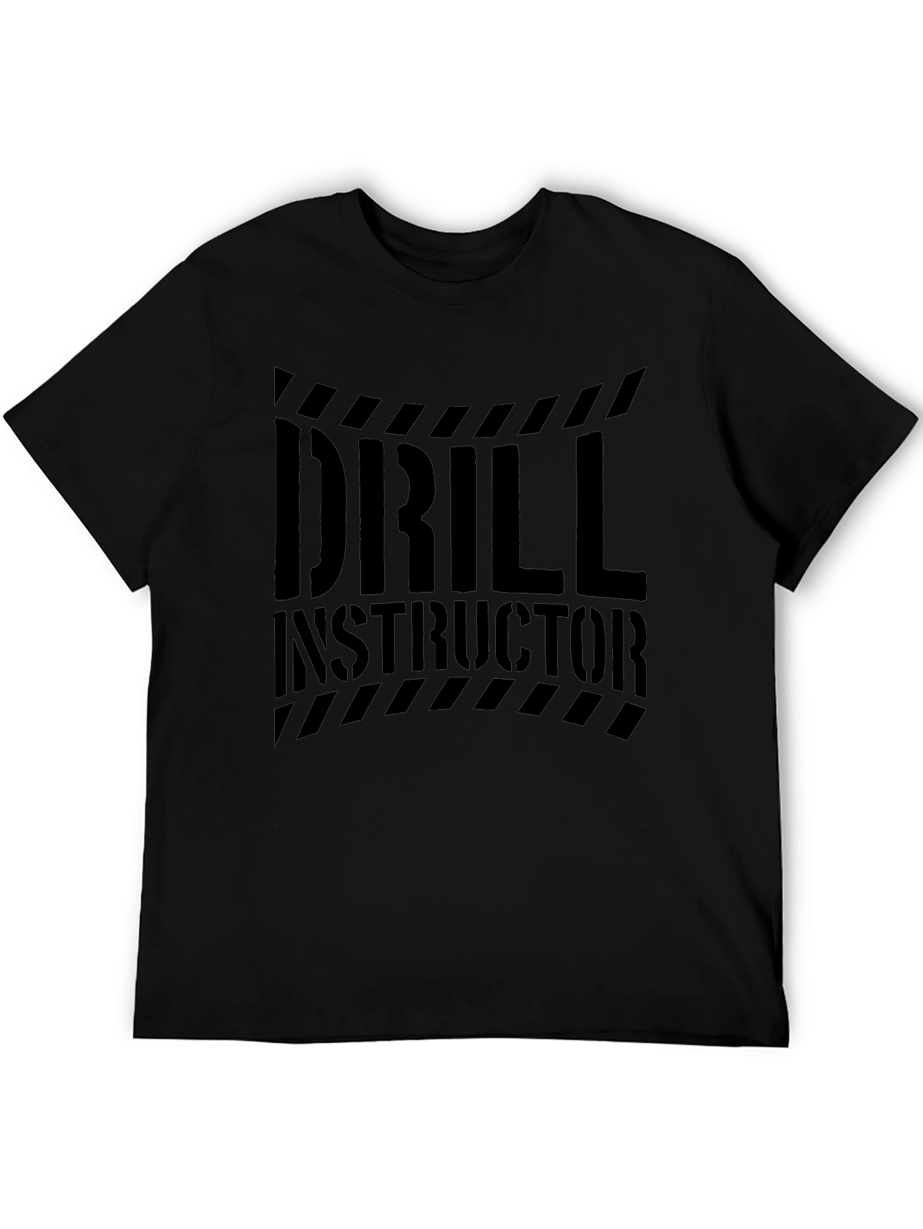 Drill Instructor Graphic Print Black T-Shirt