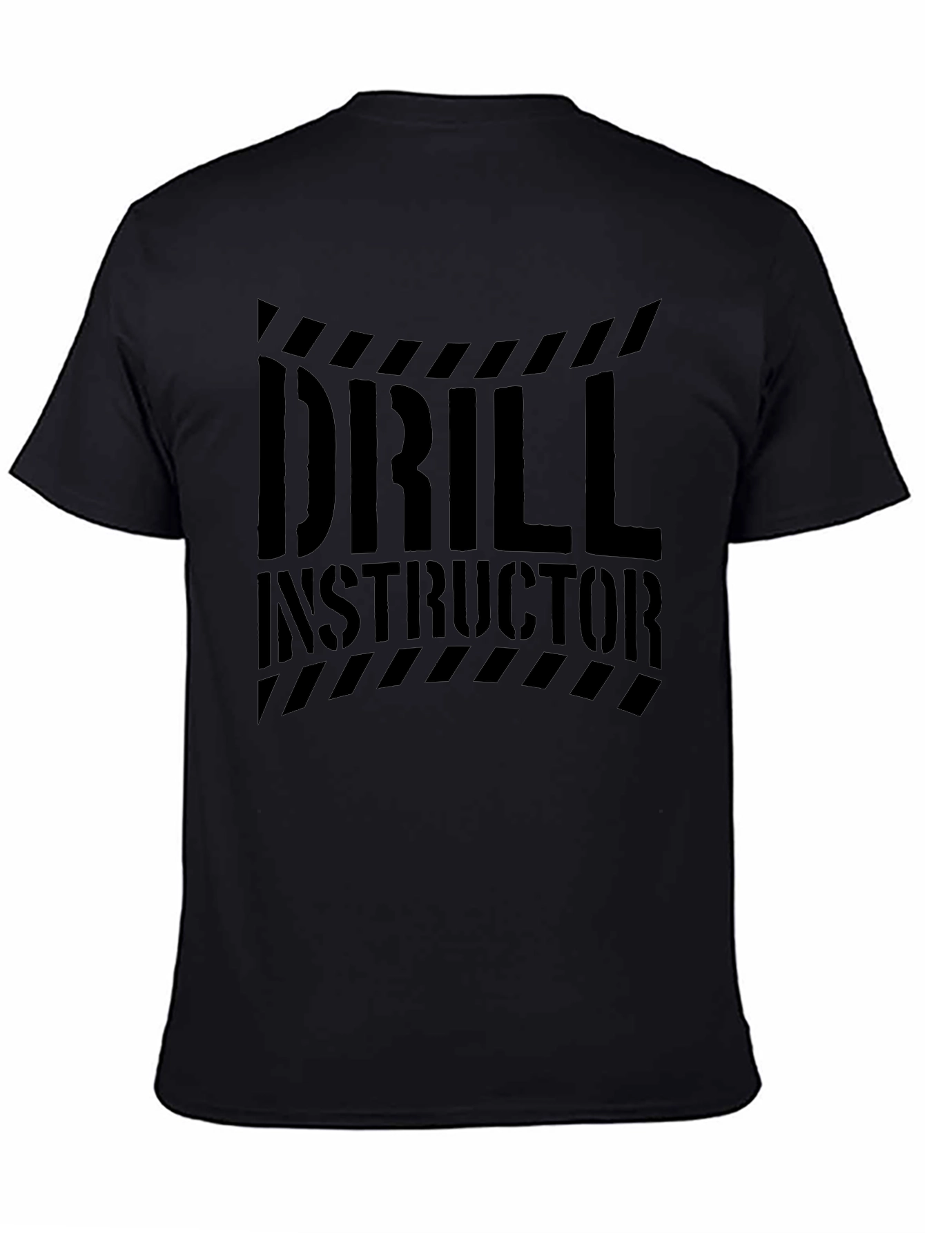 Drill Instructor Graphic Print Black T-Shirt