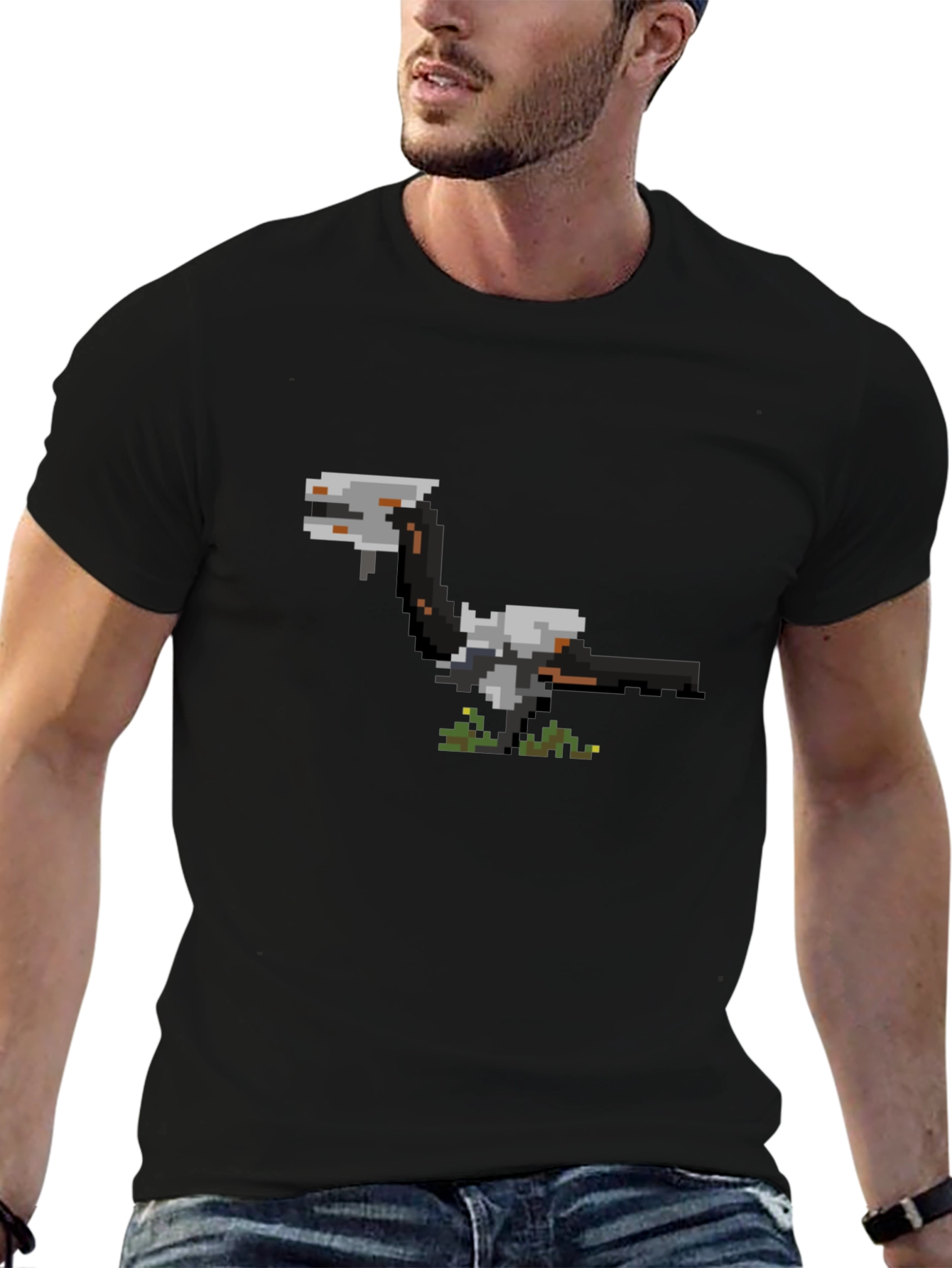 Pixelated Mechanical Bird T-Shirt - Unique Graphic Tee