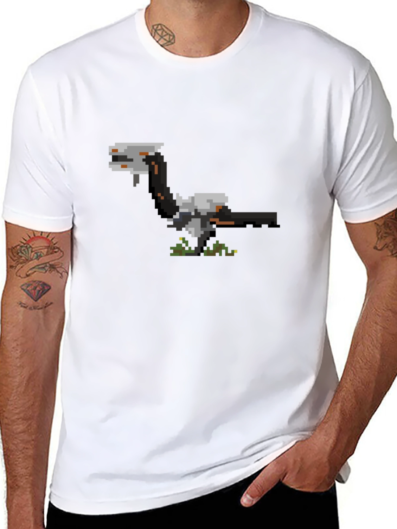 Pixelated Mechanical Bird T-Shirt - Unique Graphic Tee