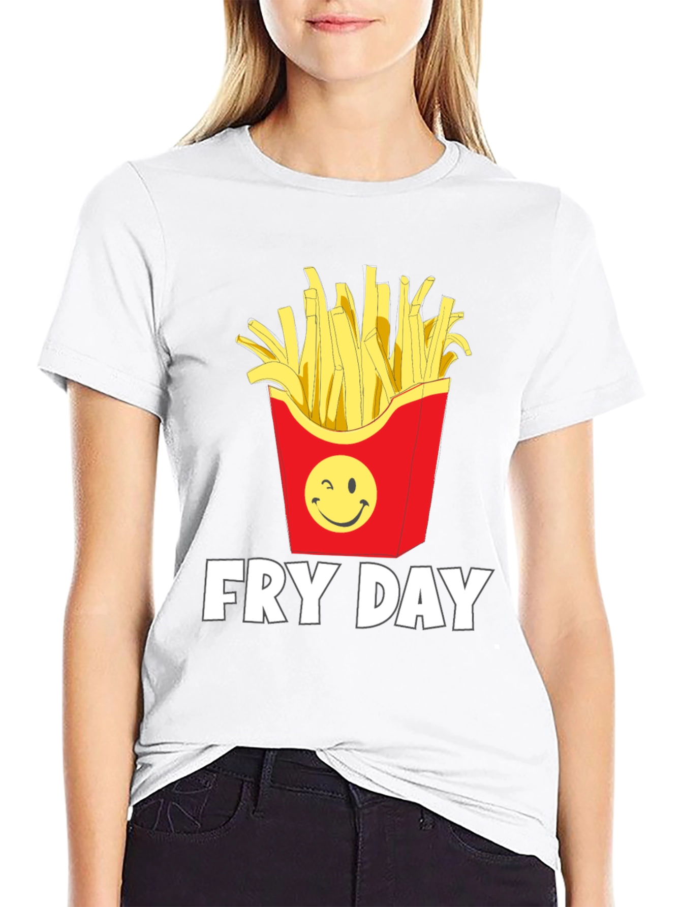 Fry Day Graphic T-Shirt - Black Cotton Tee