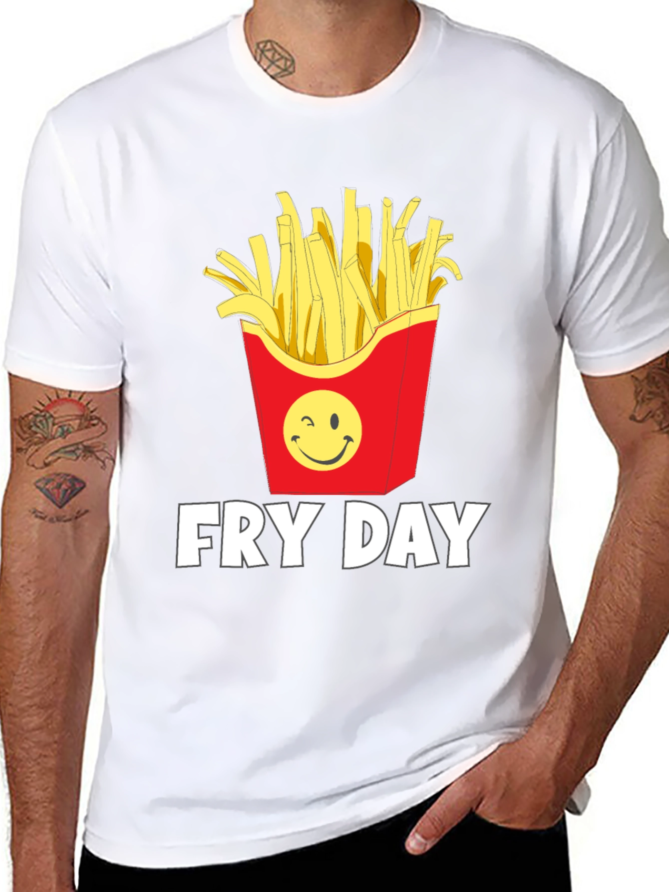 Fry Day Graphic T-Shirt - Black Cotton Tee