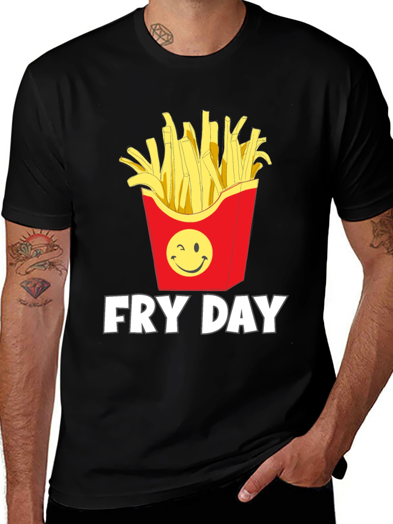 Fry Day Graphic T-Shirt - Black Cotton Tee