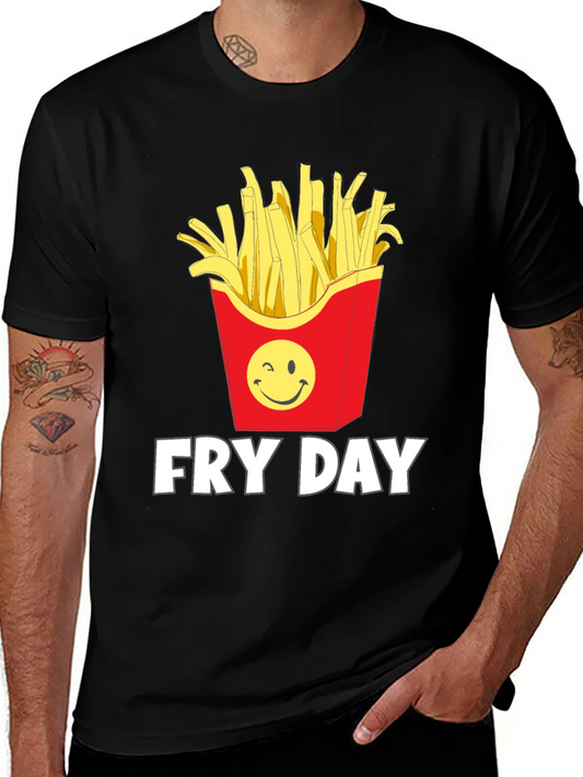 Fry Day Graphic T-Shirt - Black Cotton Tee