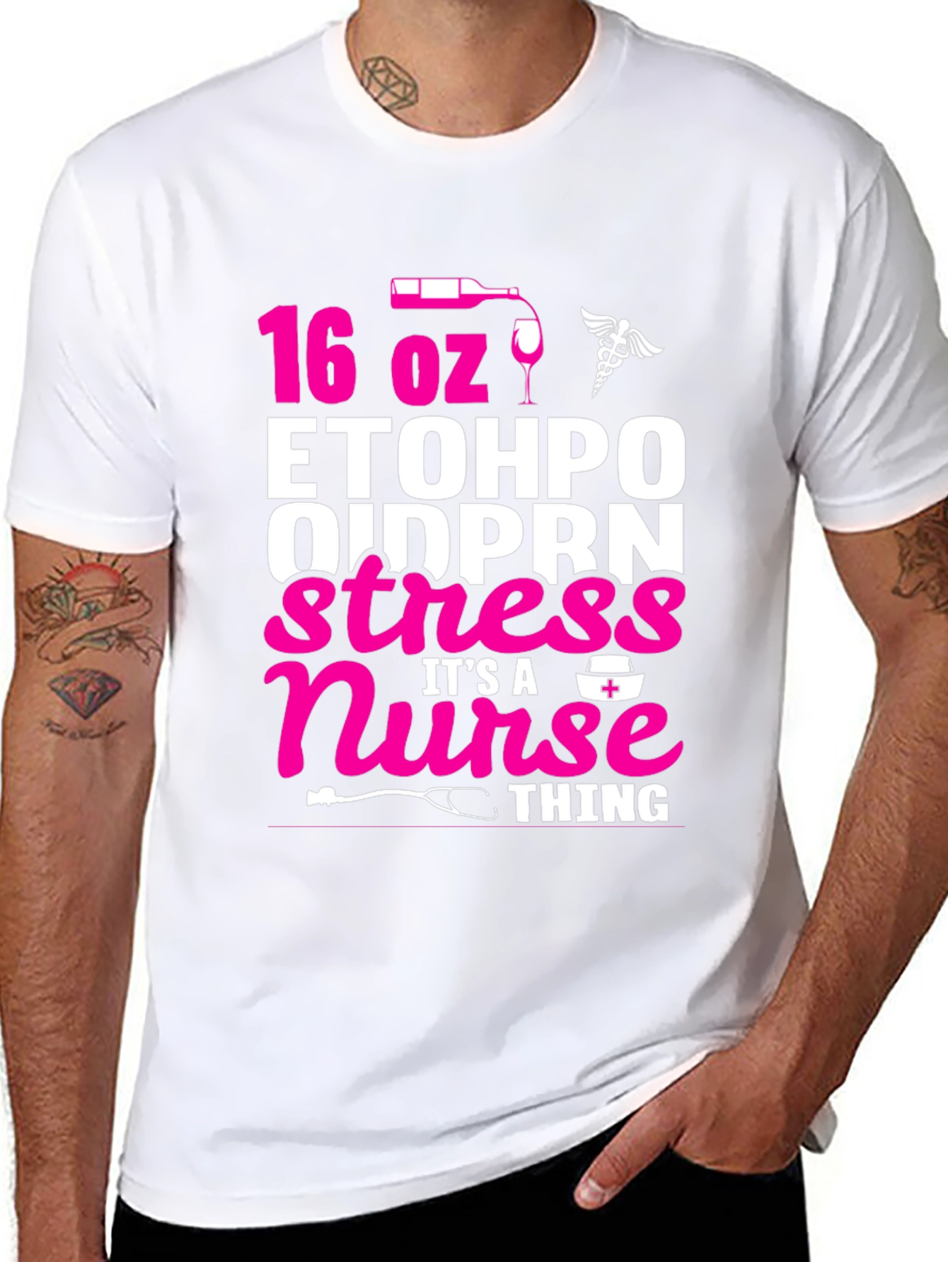 16 oz ETOH PO Nurse Stress Relief T-Shirt
