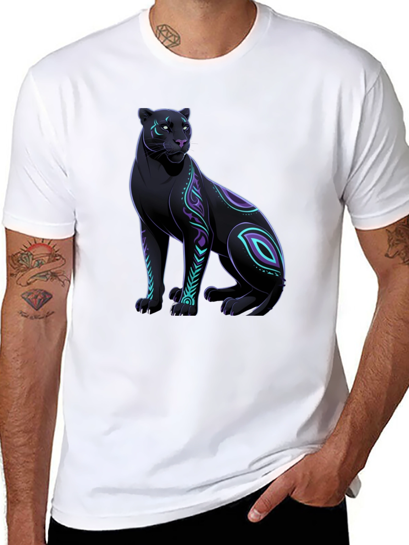 Black Panther Graphic Tee - Cool Animal Design