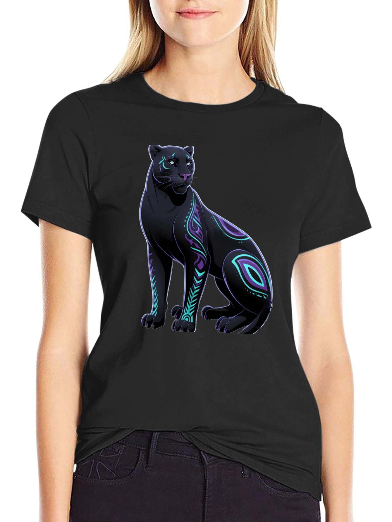 Black Panther Graphic Tee - Cool Animal Design