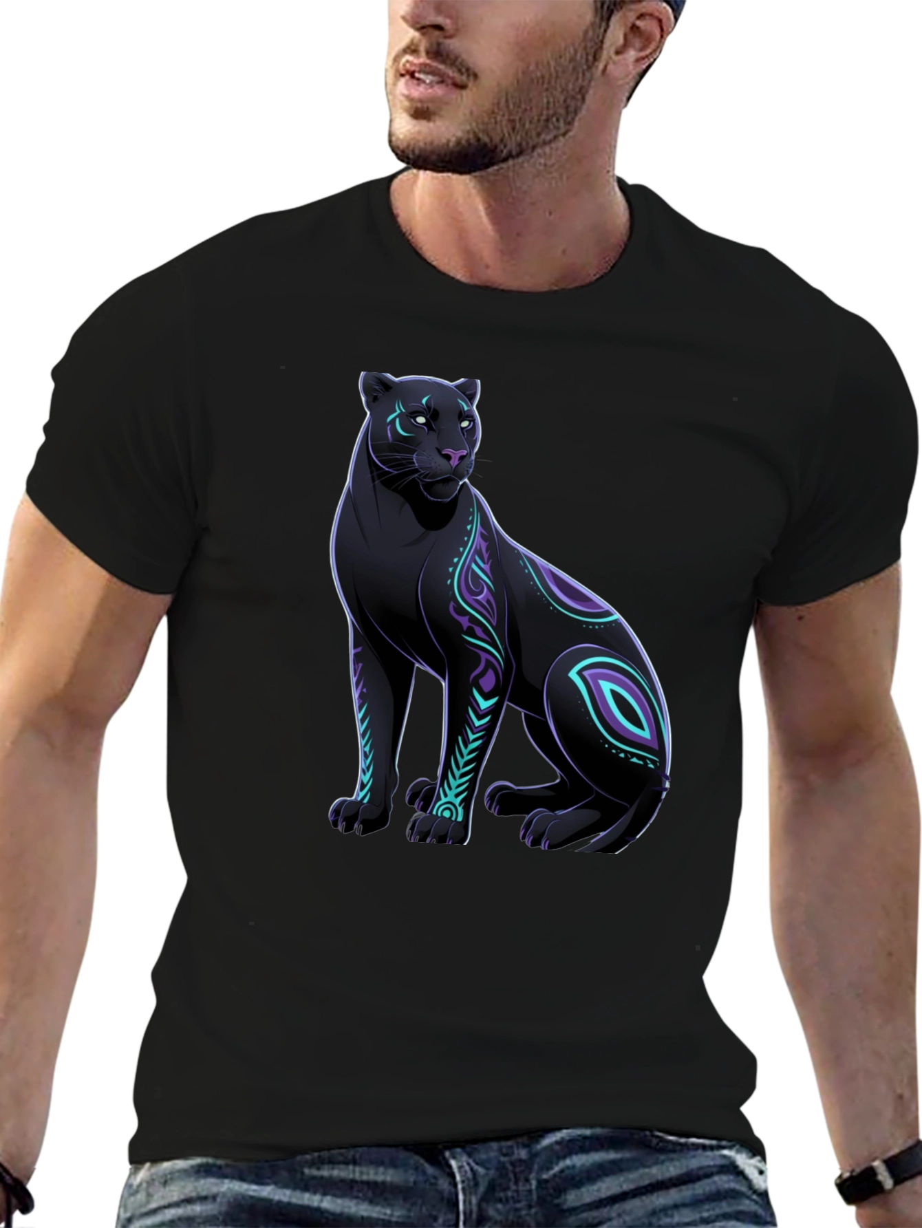 Black Panther Graphic Tee - Cool Animal Design