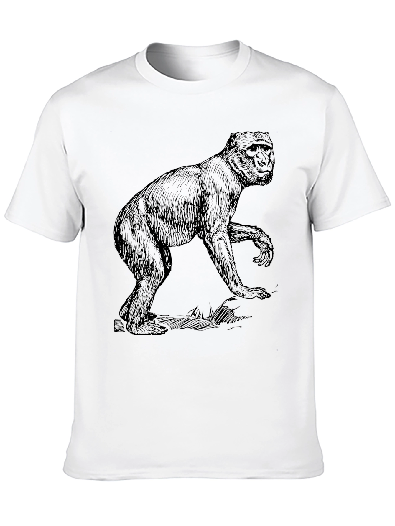 Retro Monkey Graphic Black T-Shirt