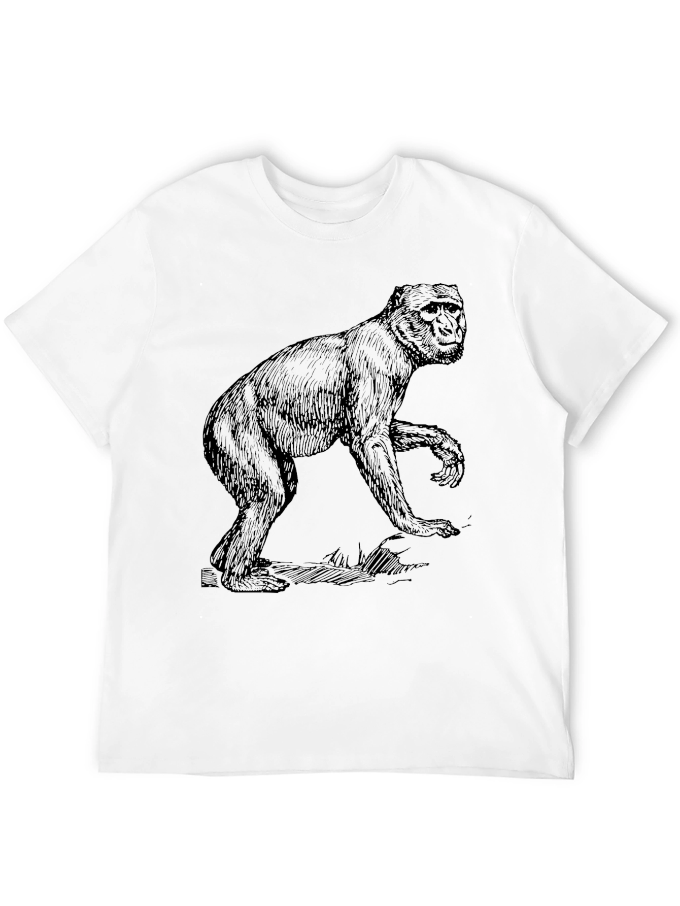 Retro Monkey Graphic Black T-Shirt