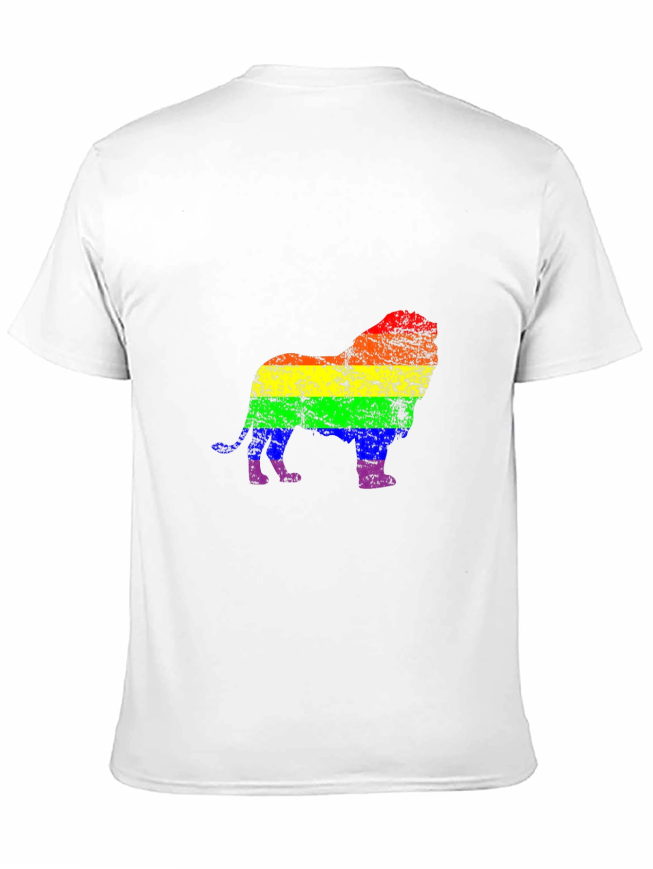 Rainbow Lion Graphic Tee - Black Cotton Shirt