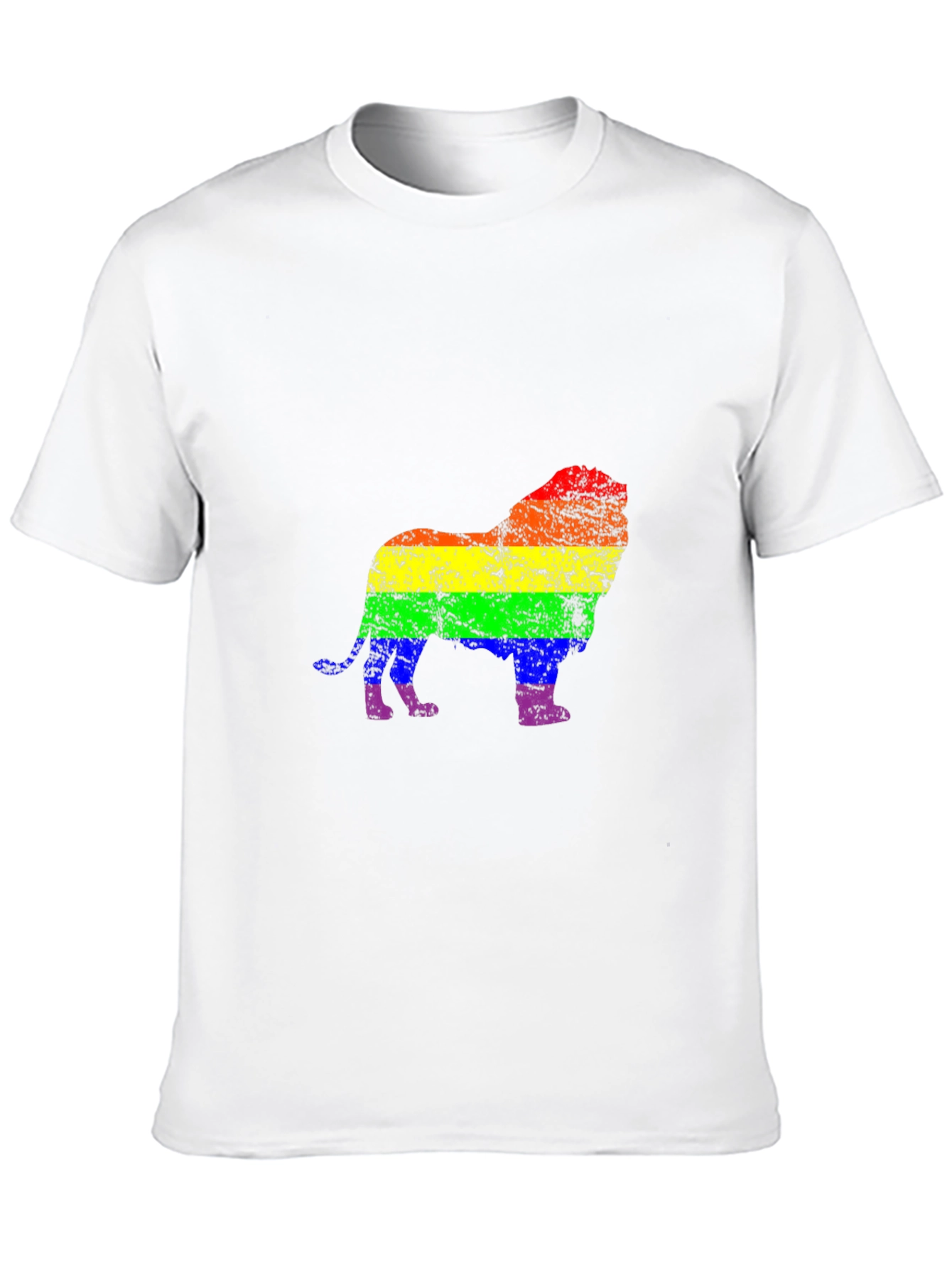 Rainbow Lion Graphic Tee - Black Cotton Shirt