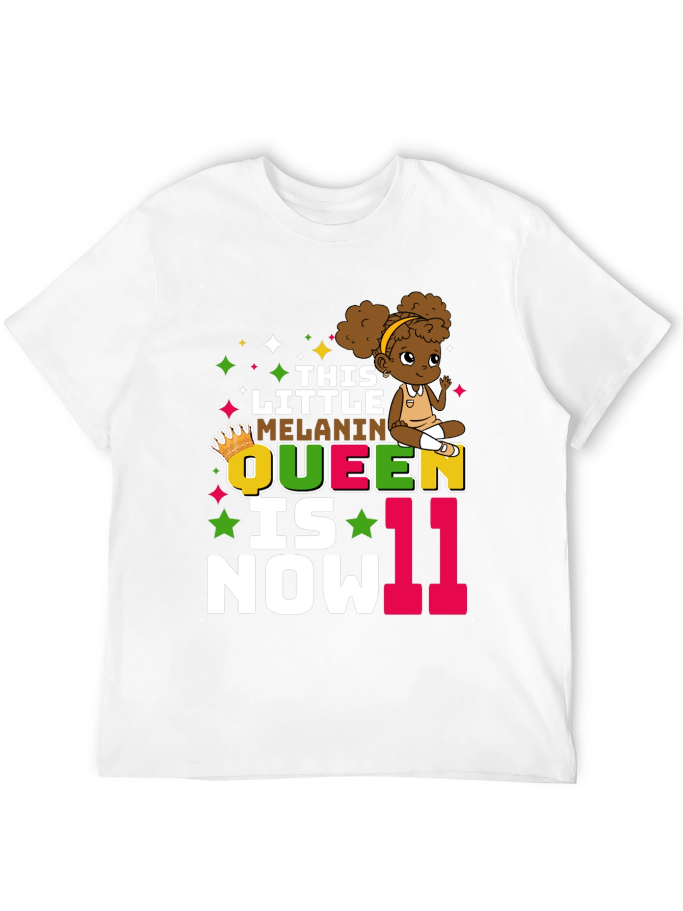 Little Melanin Queen 11th Birthday T-Shirt