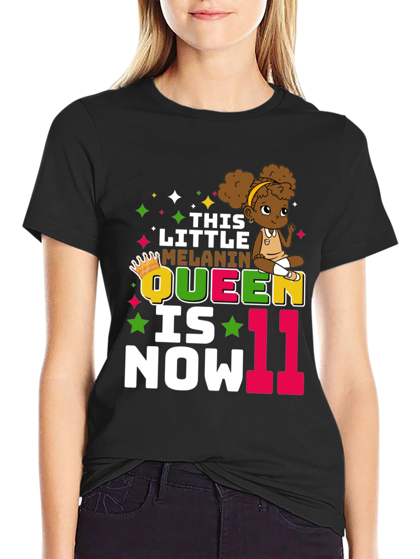 Little Melanin Queen 11th Birthday T-Shirt