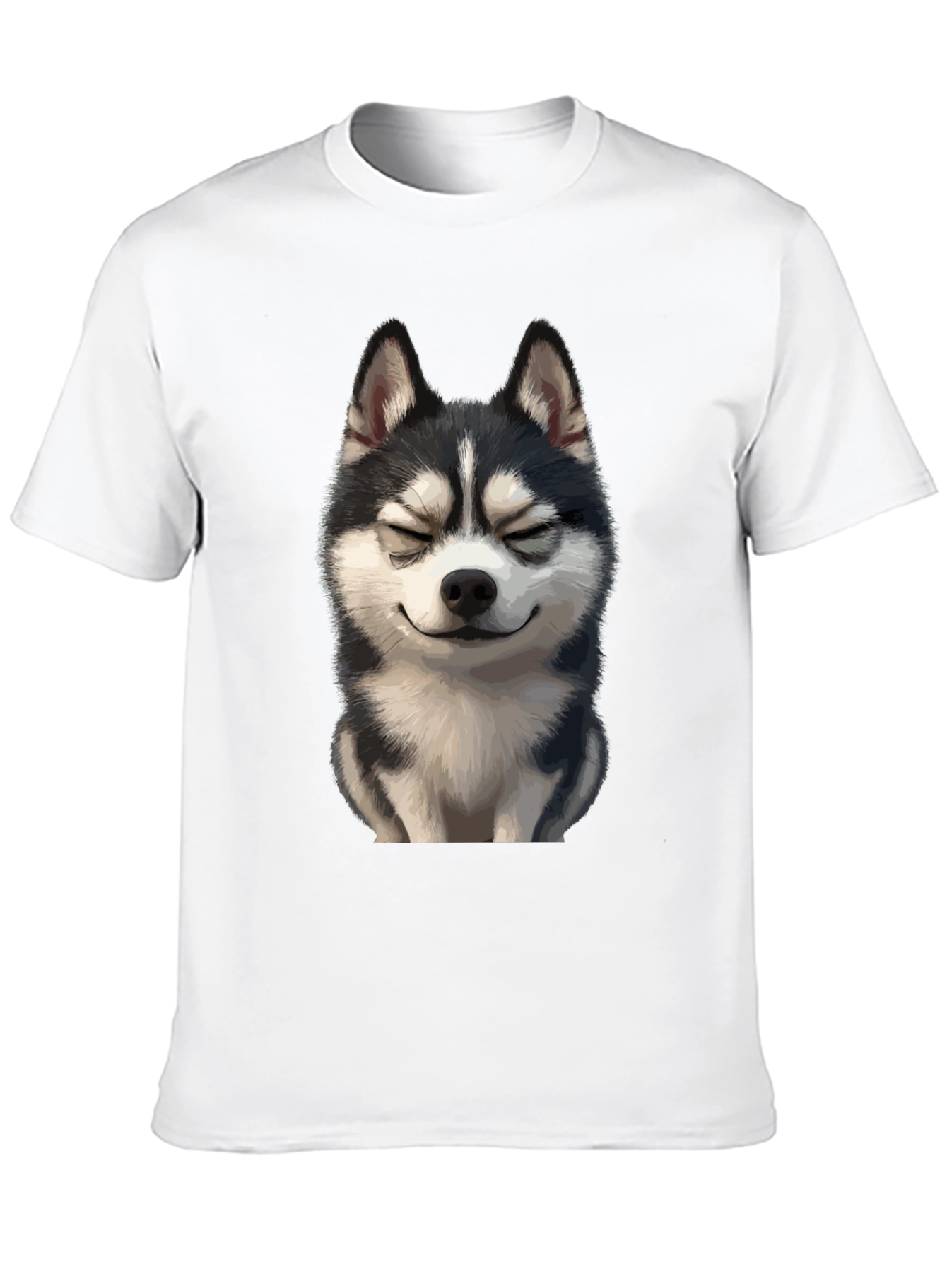 Husky Dog Graphic T-Shirt - Black Cotton Tee