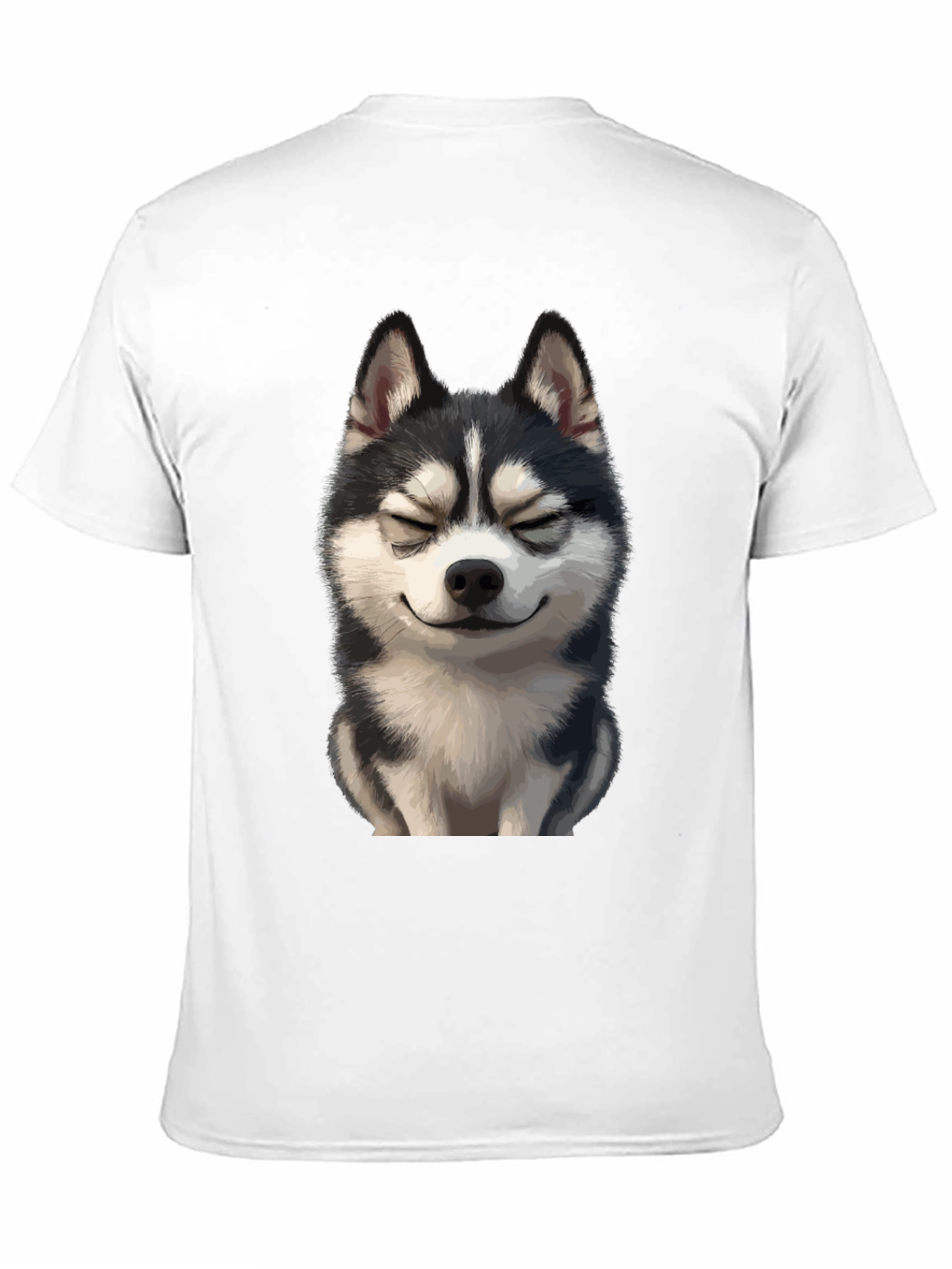 Husky Dog Graphic T-Shirt - Black Cotton Tee
