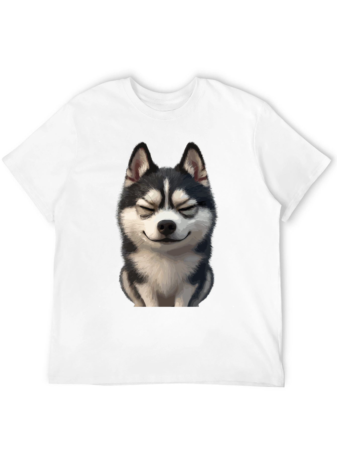 Husky Dog Graphic T-Shirt - Black Cotton Tee