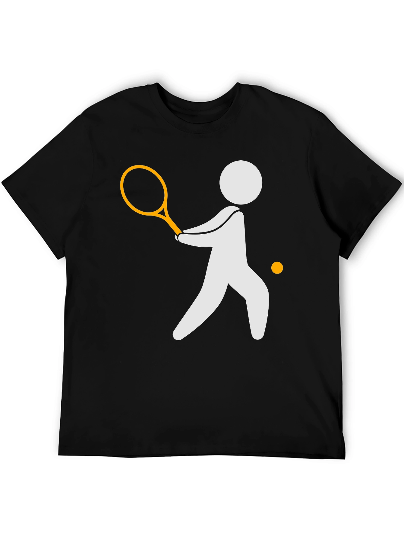 Tennis Player Graphic Tee - Black Casual Shirt