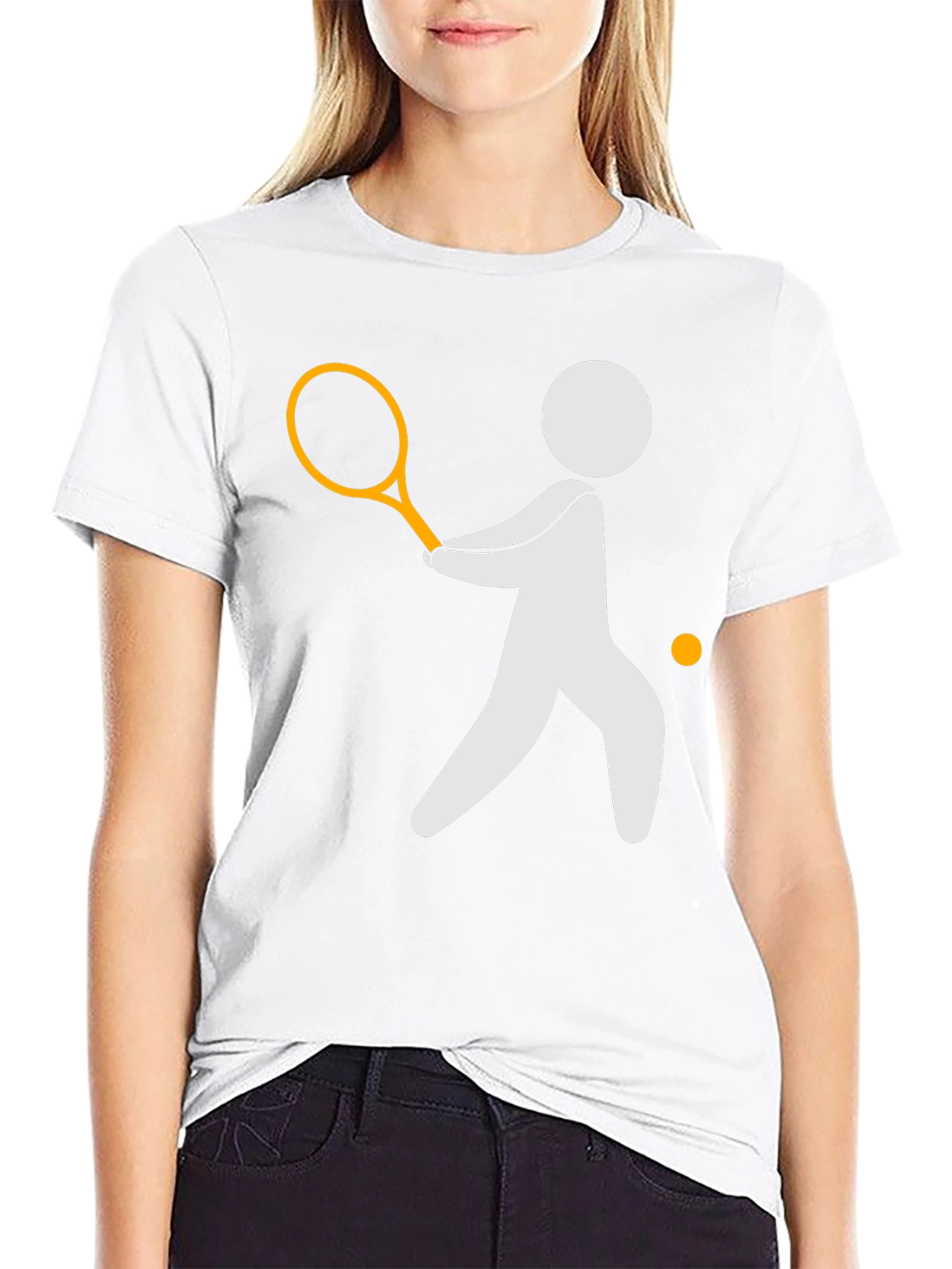 Tennis Player Graphic Tee - Black Casual Shirt
