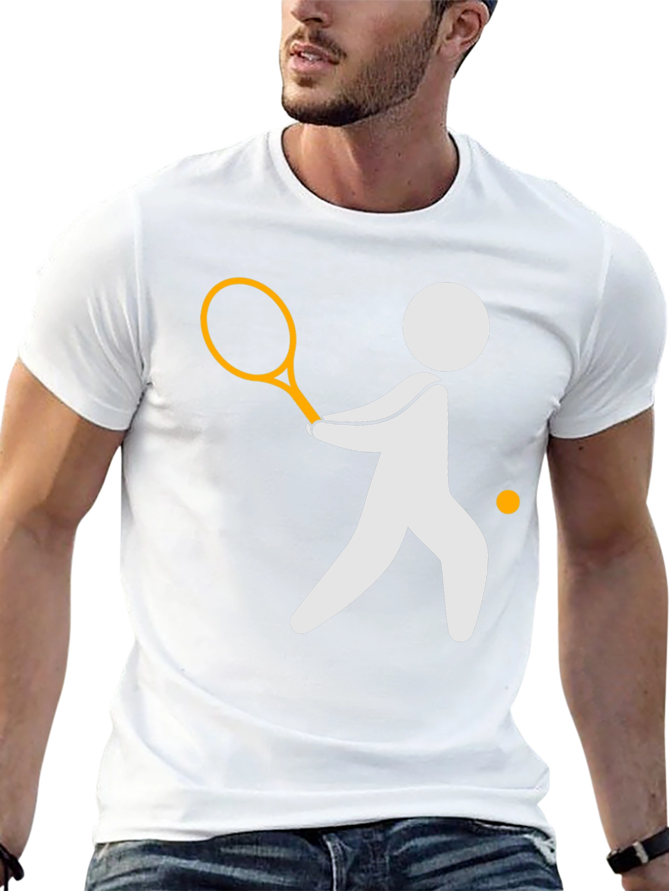 Tennis Player Graphic Tee - Black Casual Shirt