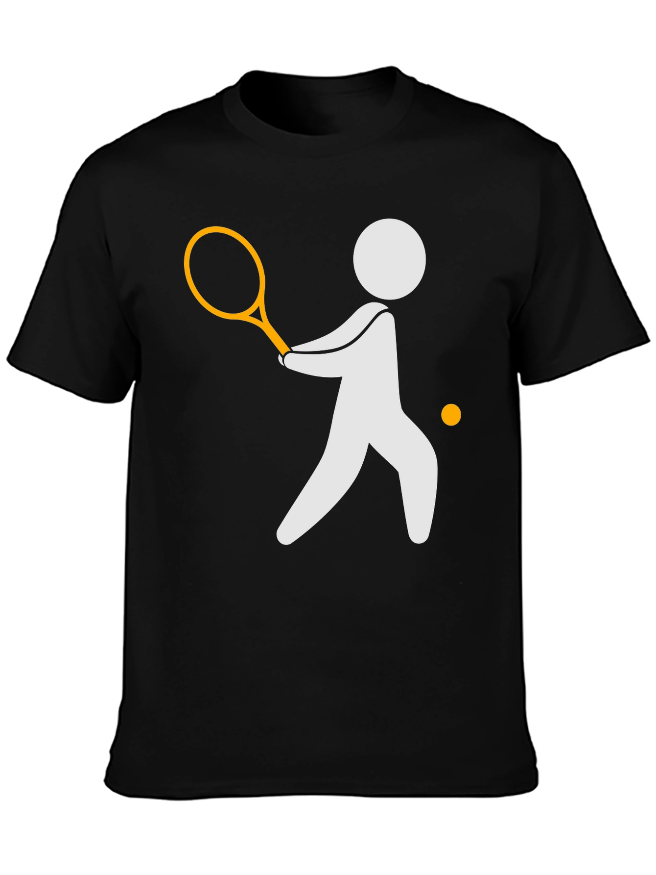 Tennis Player Graphic Tee - Black Casual Shirt