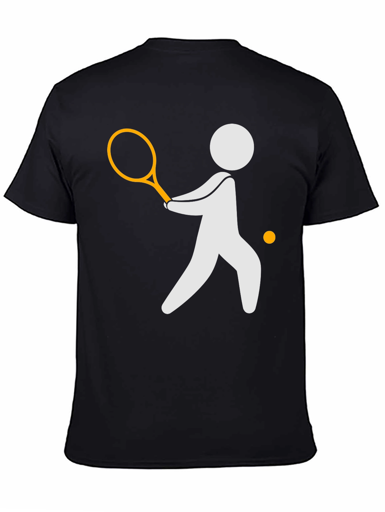 Tennis Player Graphic Tee - Black Casual Shirt